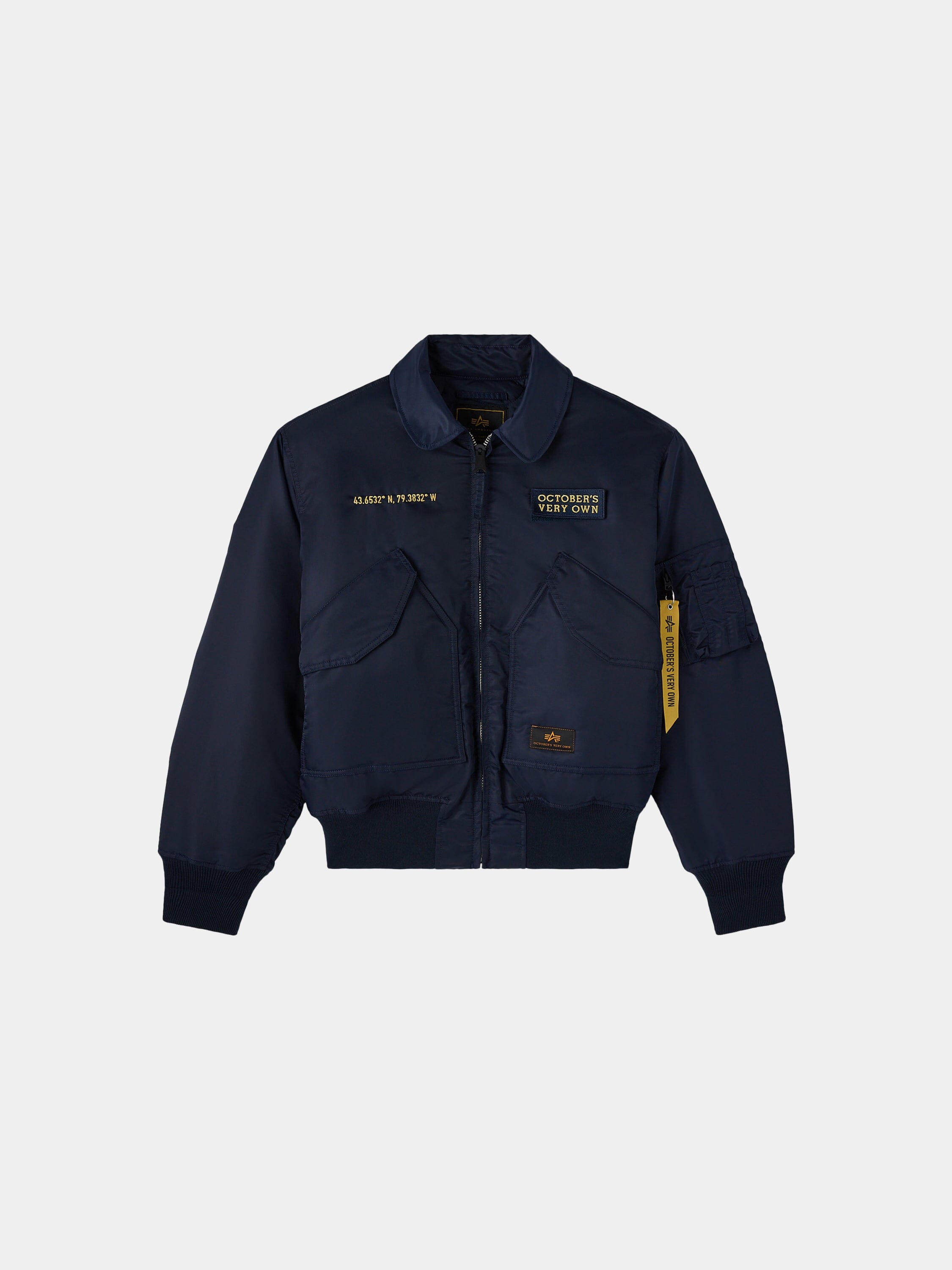 OVO x ALPHA CWU 45/P BOMBER JACKET COLLAB Alpha Industries REPLICA BLUE XS 