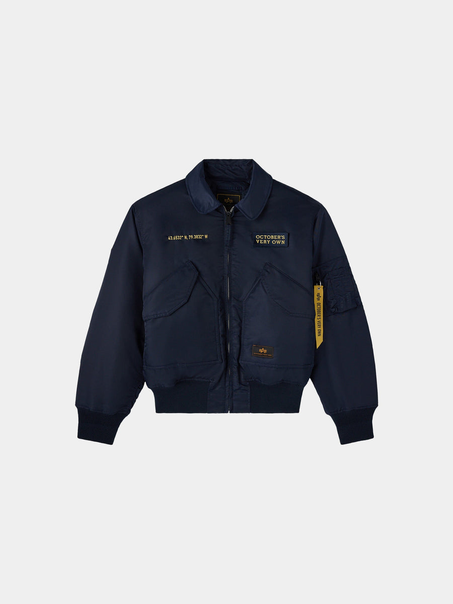 OVO x ALPHA CWU 45/P BOMBER JACKET COLLAB Alpha Industries REPLICA BLUE XS 