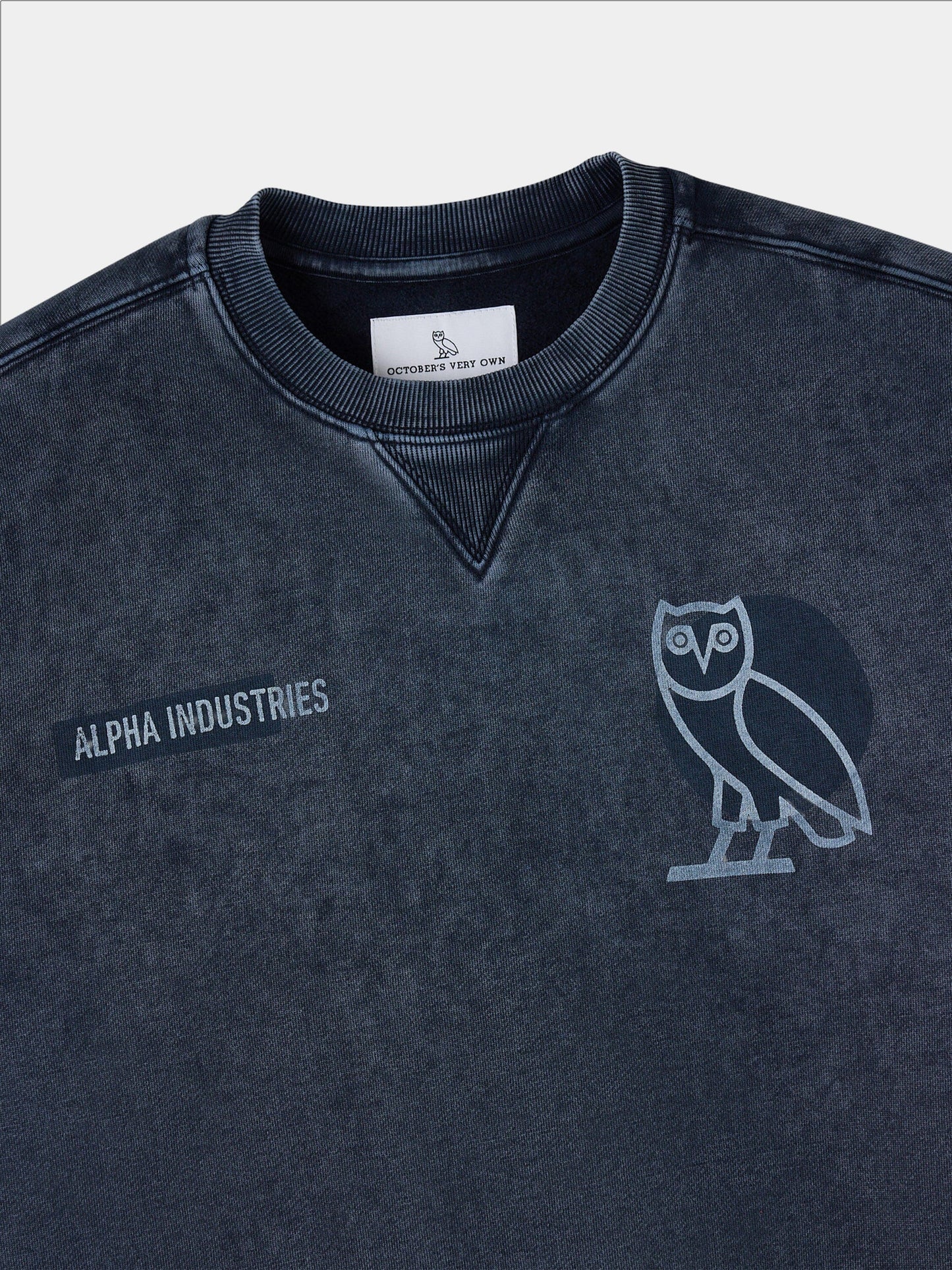 OVO X ALPHA GARMENT DYE CREWNECK COLLAB Alpha Industries 