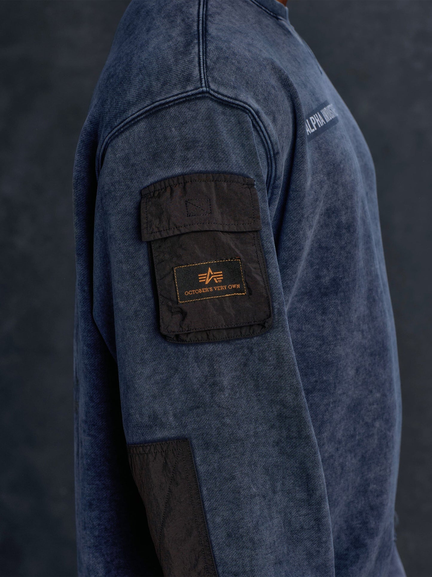 OVO X ALPHA GARMENT DYE CREWNECK COLLAB Alpha Industries 