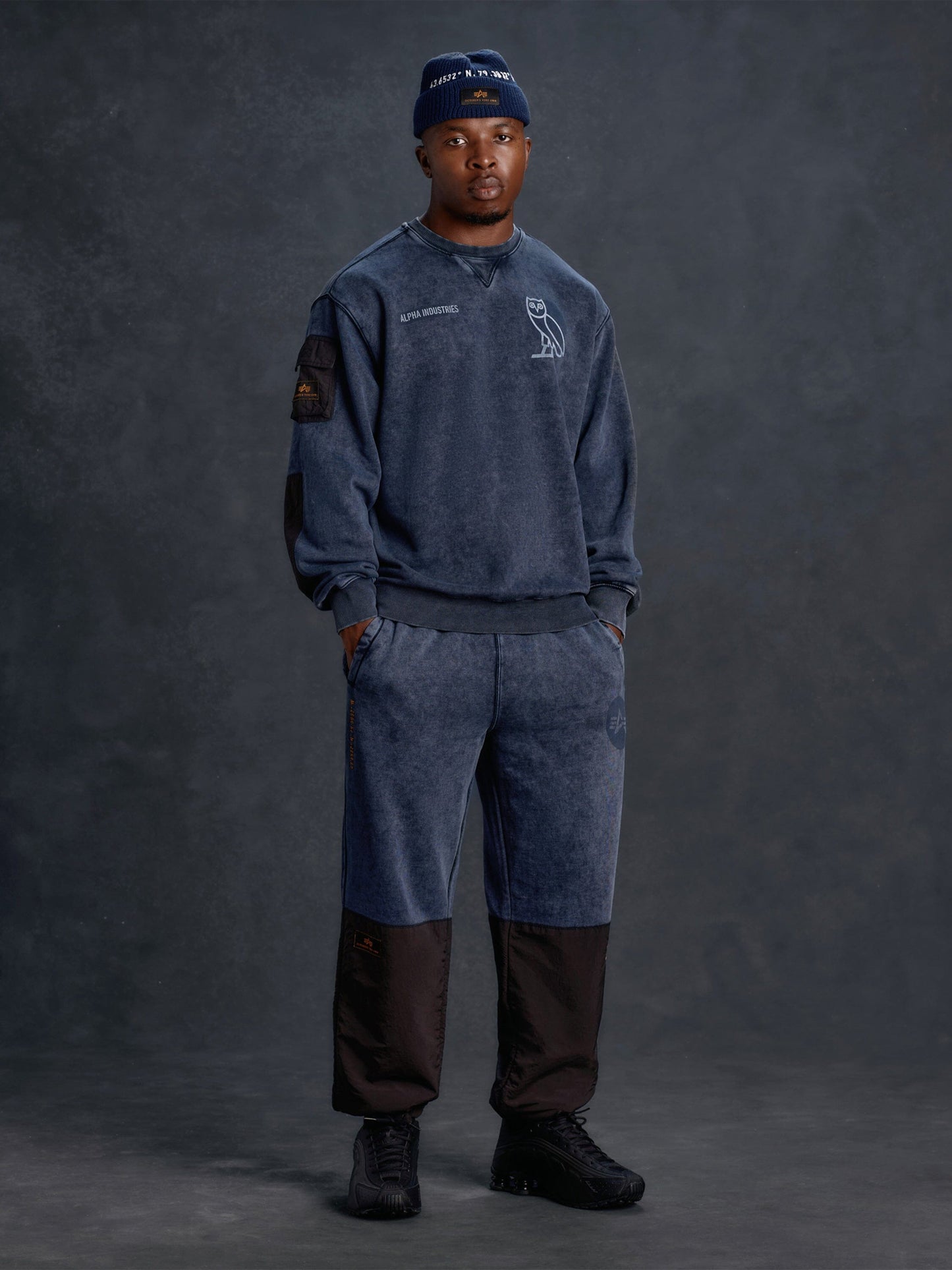 OVO X ALPHA GARMENT DYE CREWNECK COLLAB Alpha Industries 