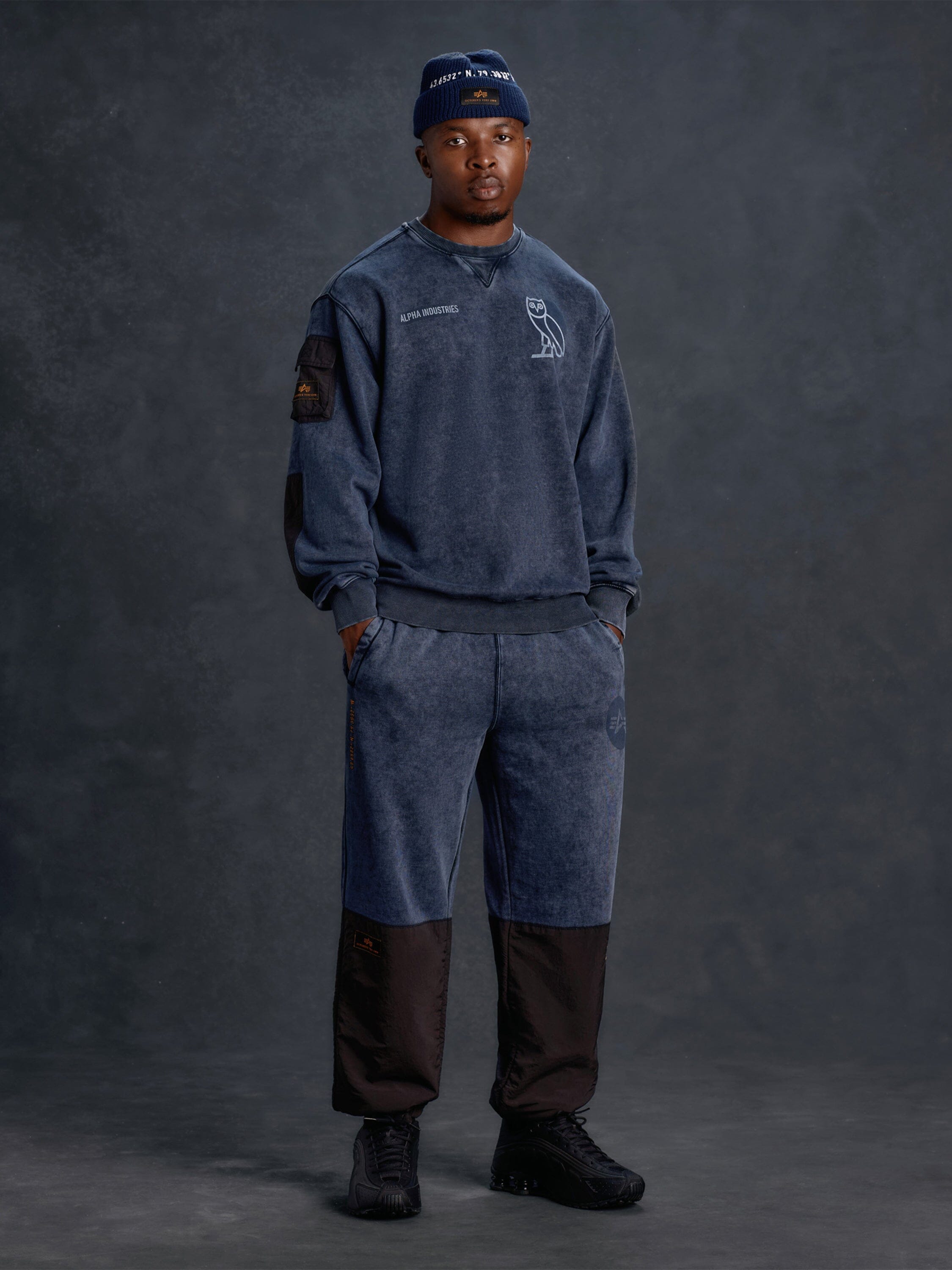 OVO X ALPHA GARMENT DYE CREWNECK COLLAB Alpha Industries 