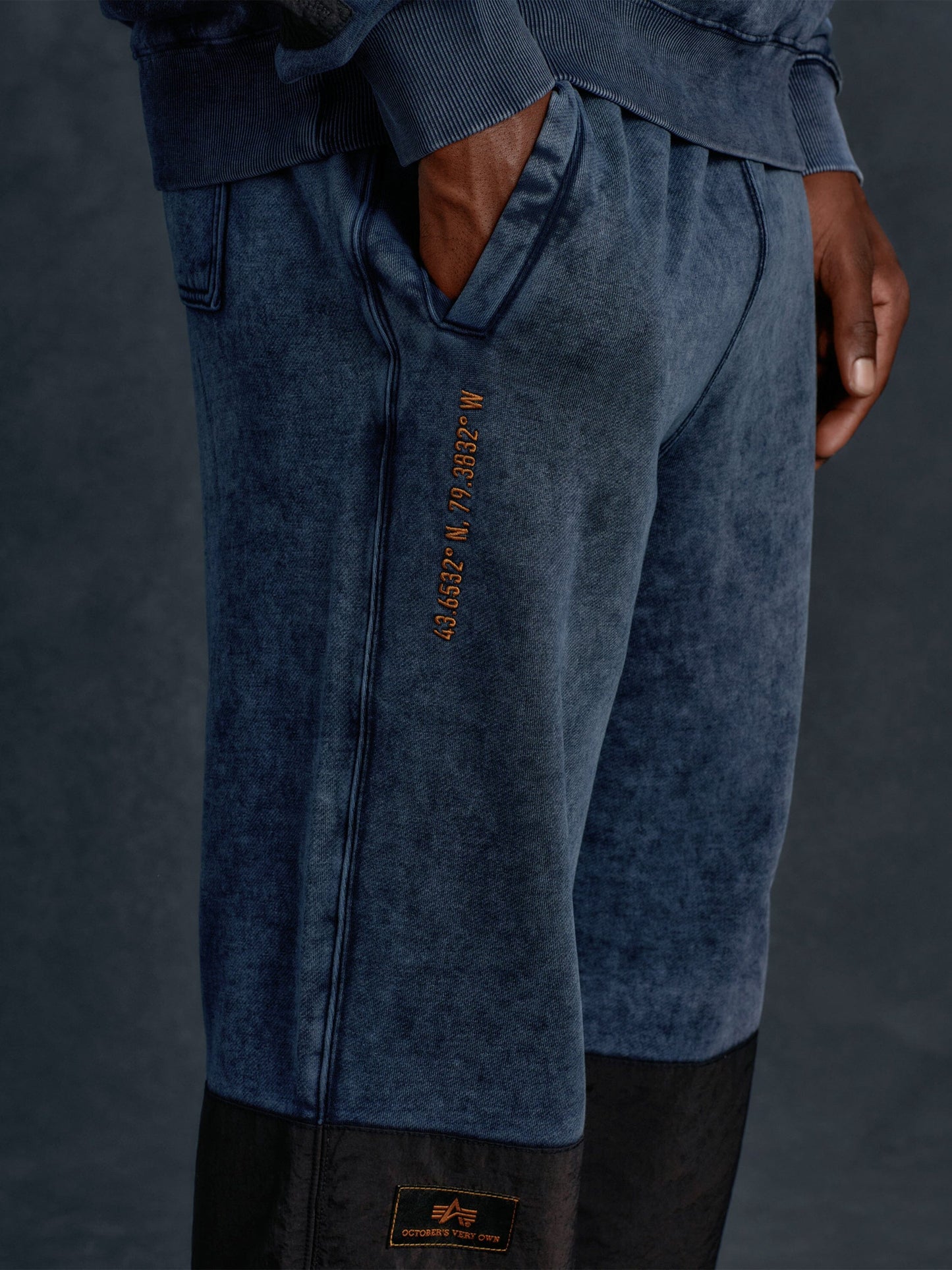 OVO X ALPHA GARMENT DYE FLEECE PANTS COLLAB Alpha Industries 