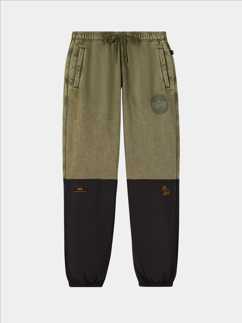 OVO X ALPHA GARMENT DYE FLEECE PANTS COLLAB Alpha Industries OG-107 GREEN XS 