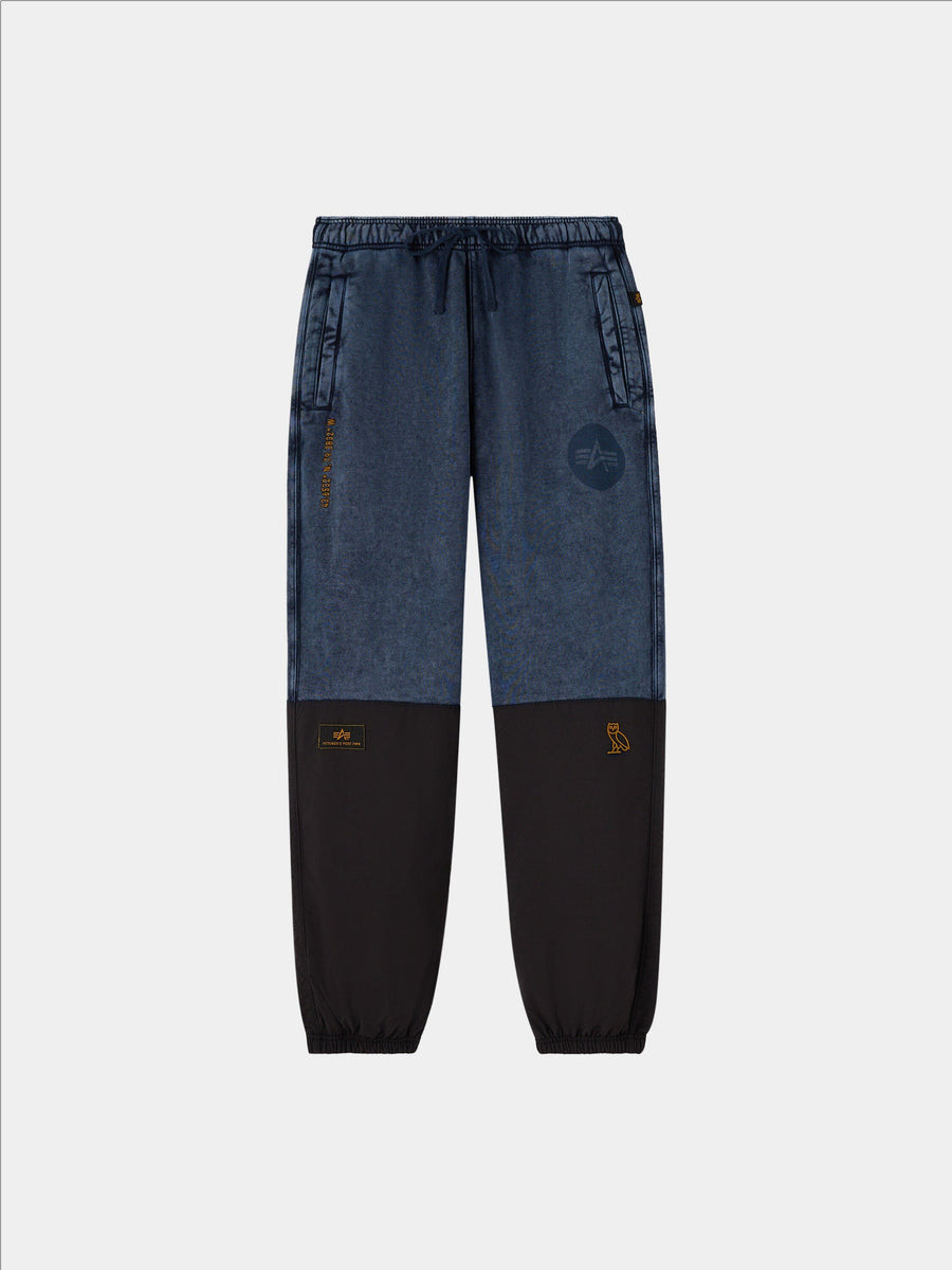 OVO X ALPHA GARMENT DYE FLEECE PANTS COLLAB Alpha Industries REPLICA BLUE XS 