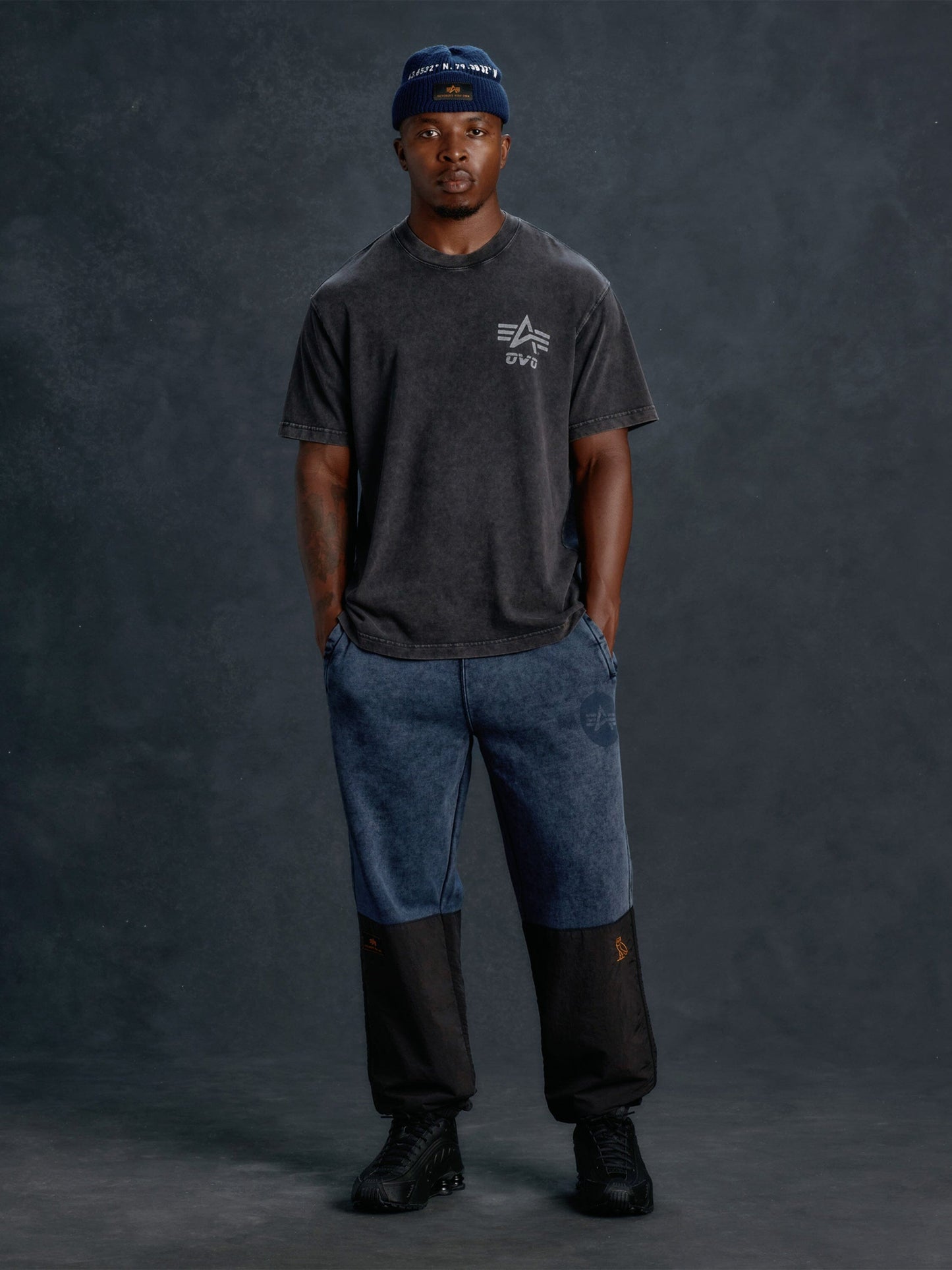 OVO X ALPHA GARMENT DYE T-SHIRT COLLAB Alpha Industries 