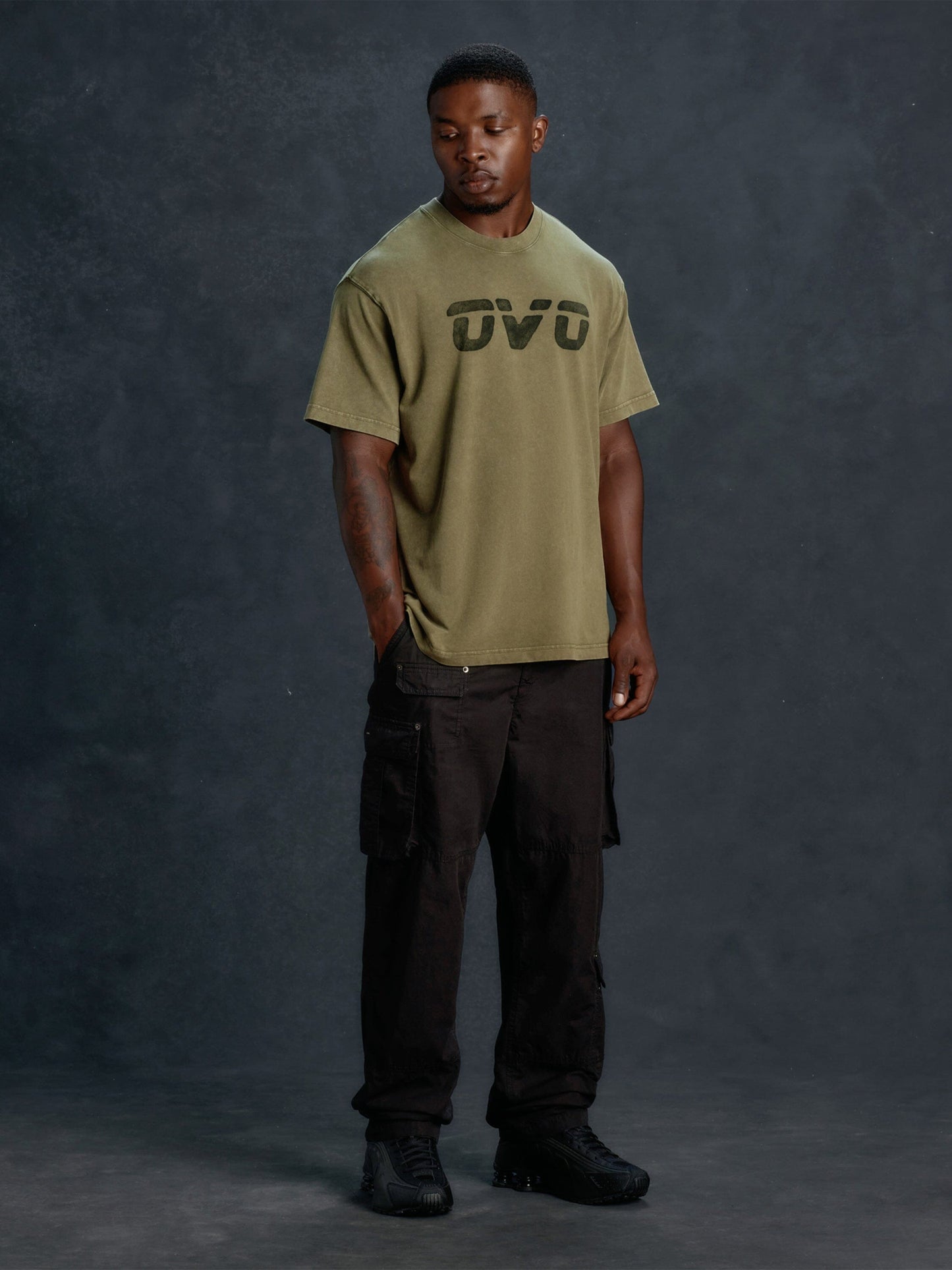 OVO X ALPHA GARMENT DYE T-SHIRT COLLAB Alpha Industries 