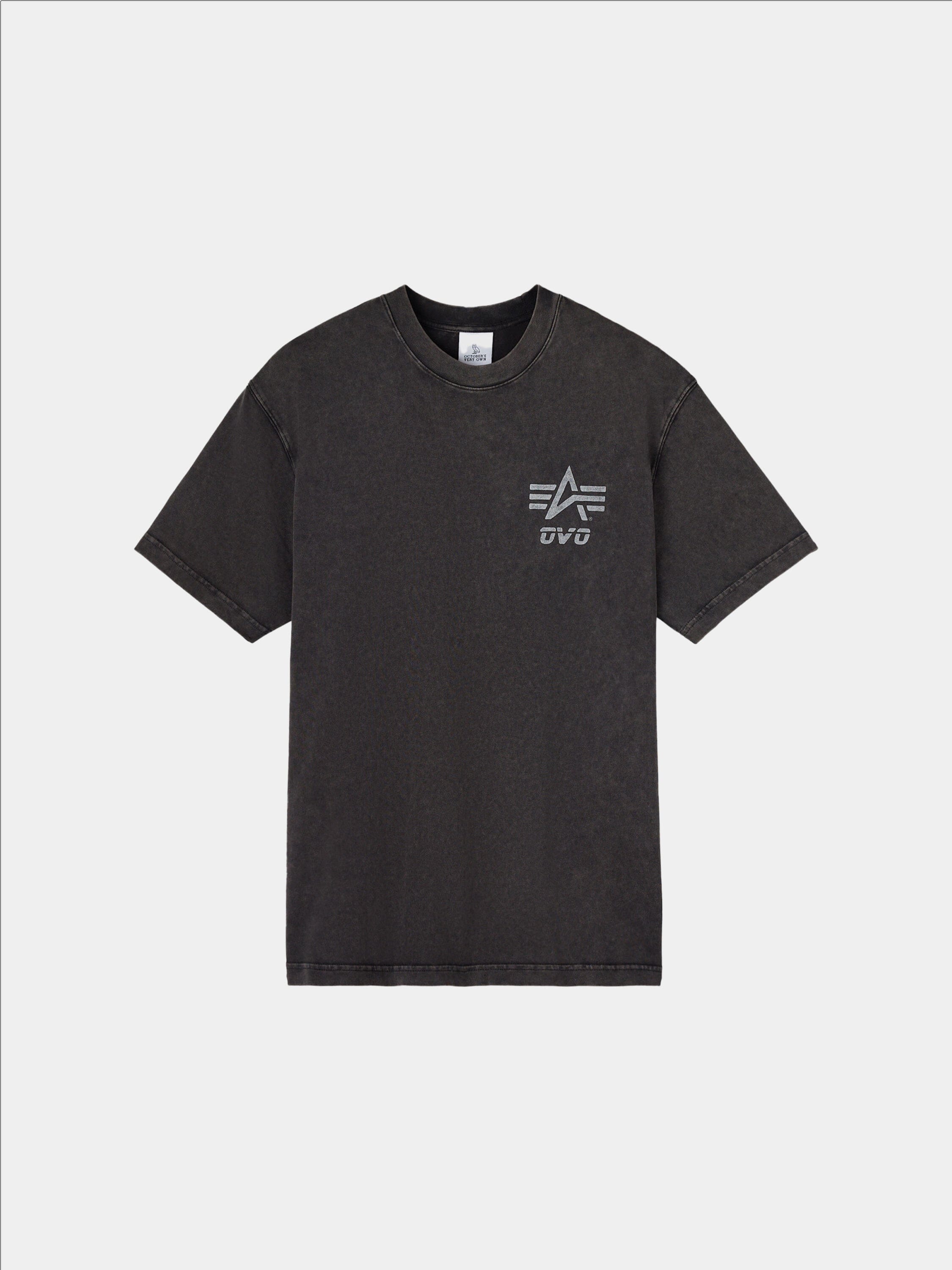 OVO X ALPHA GARMENT DYE T-SHIRT COLLAB Alpha Industries BLACK XS 