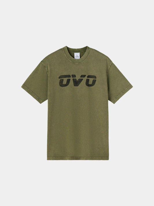 OVO X ALPHA GARMENT DYE T-SHIRT COLLAB Alpha Industries BURNT OLIVE XS 