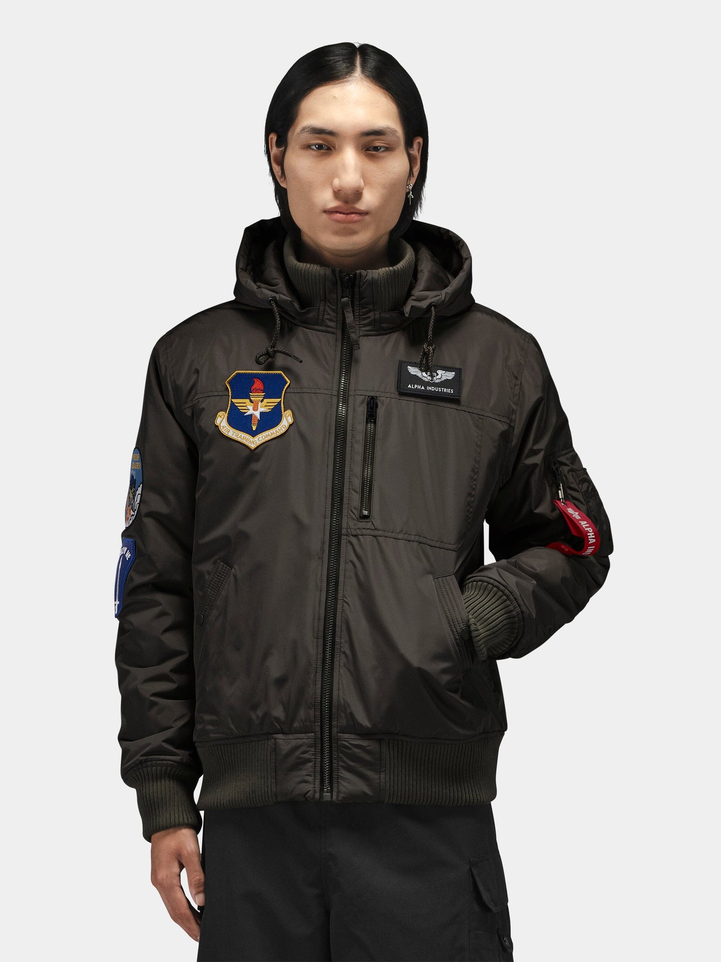 PATCHED HOODED RIB FLIGHT JACKET OUTERWEAR Alpha Industries 