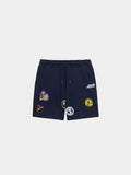 PATCHED JERSEY SHORT BOTTOMS Alpha Industries REPLICA BLUE XS 