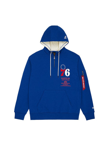 PHILADELPHIA 76ERS X ALPHA X NEW ERA HOODIE TOP Alpha Industries BLUE 2XL 