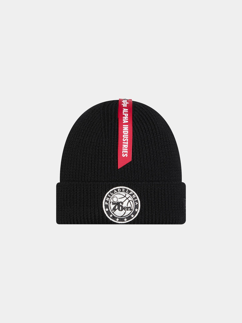 PHILADELPHIA 76ERS X ALPHA X NEW ERA SHORT CUFF BEANIE ACCESSORY Alpha Industries BLACK O/S 