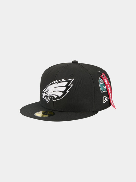 PHILADELPHIA EAGLES X ALPHA X NEW ERA 59FIFTY FITTED CAP ACCESSORY Alpha Industries BLACK 7 1/8 