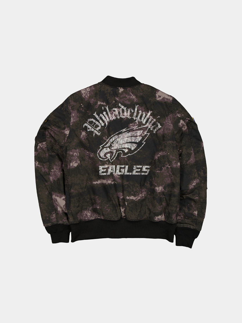 PHILADELPHIA EAGLES X ALPHA X NEW ERA MA-1 BOMBER JACKET (BLACK CAMO) OUTERWEAR Alpha Industries 