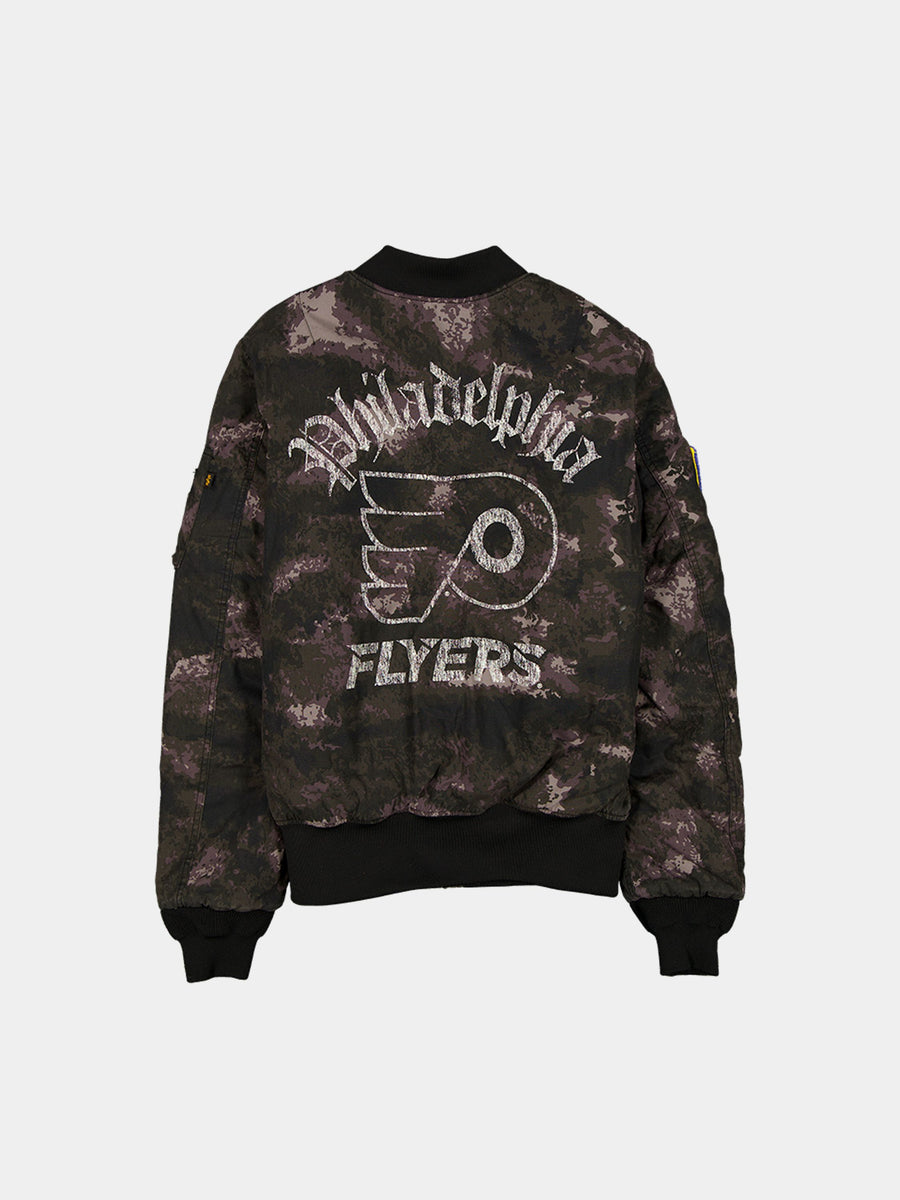 PHILADELPHIA FLYERS X ALPHA X NEW ERA MA-1 BOMBER JACKET (BLACK CAMO) OUTERWEAR Alpha Industries 