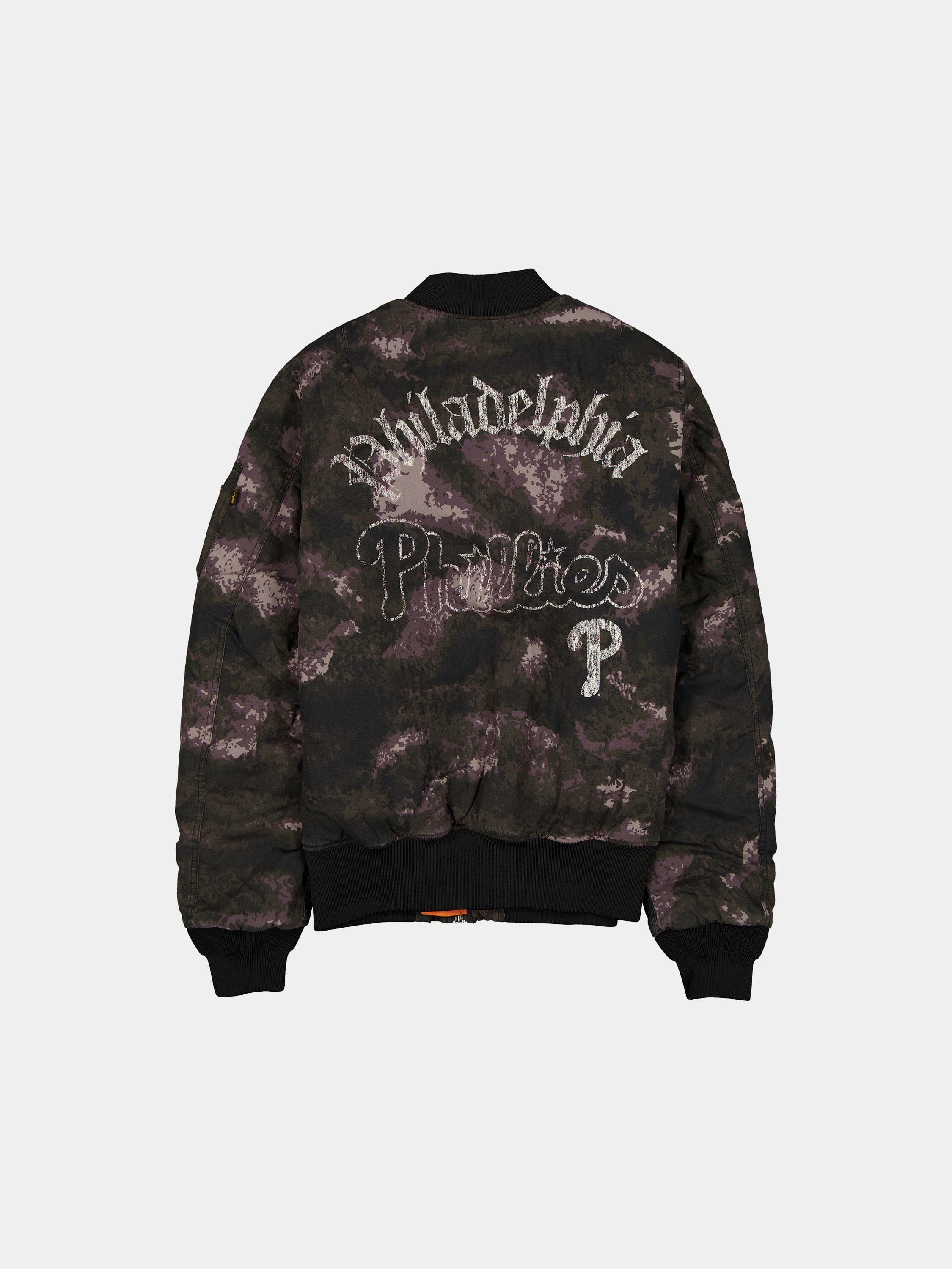 Philadelphia Phillies X Alpha X New Era MA-1 Bomber Jacket (Black
