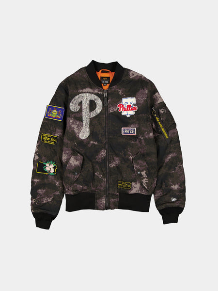 Philadelphia Phillies X Alpha X New Era MA-1 Bomber Jacket (Black