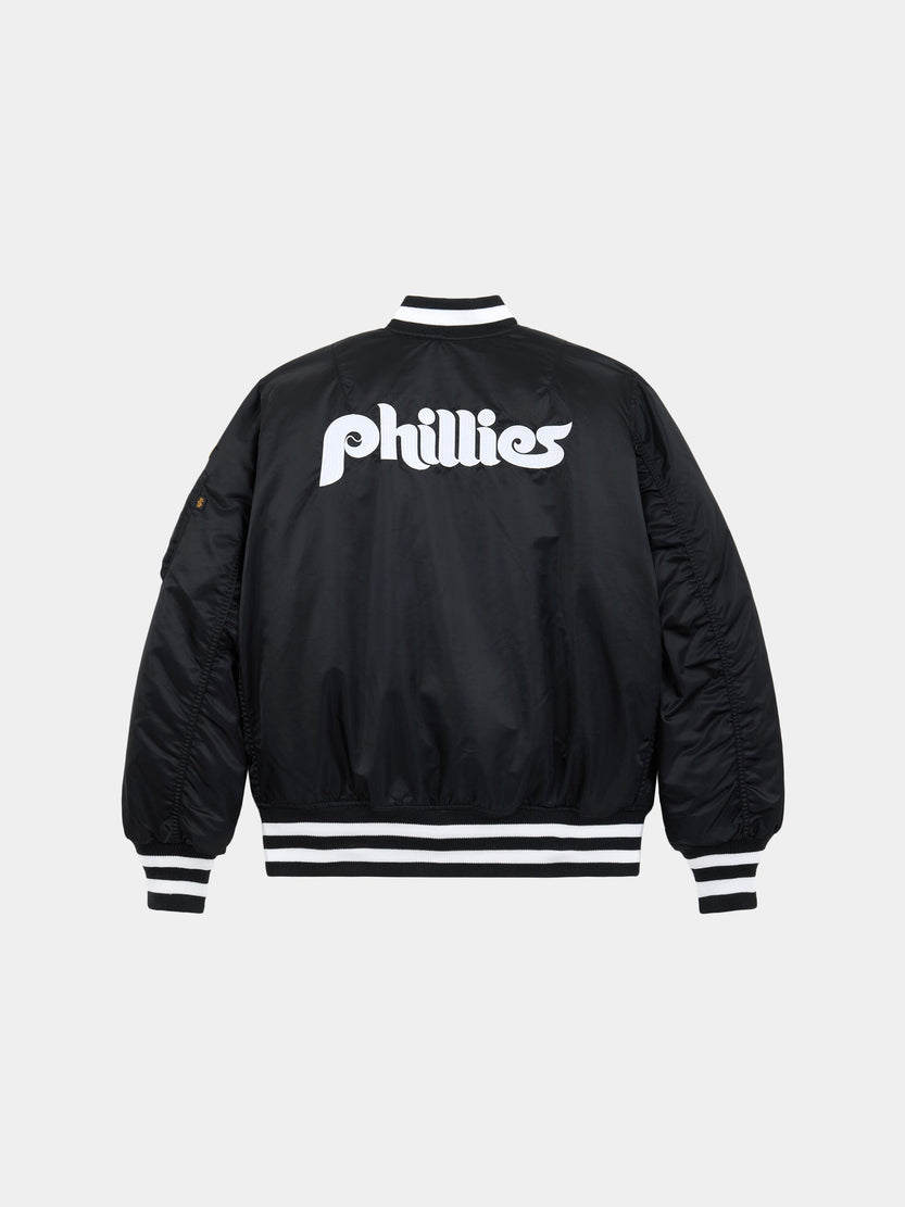 PHILADELPHIA PHILLIES X ALPHA X NEW ERA MA-1 BOMBER JACKET OUTERWEAR Alpha Industries 