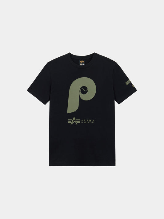 PHILADELPHIA PHILLIES X ALPHA X NEW ERA T-SHIRT TOP Alpha Industries BLACK S 