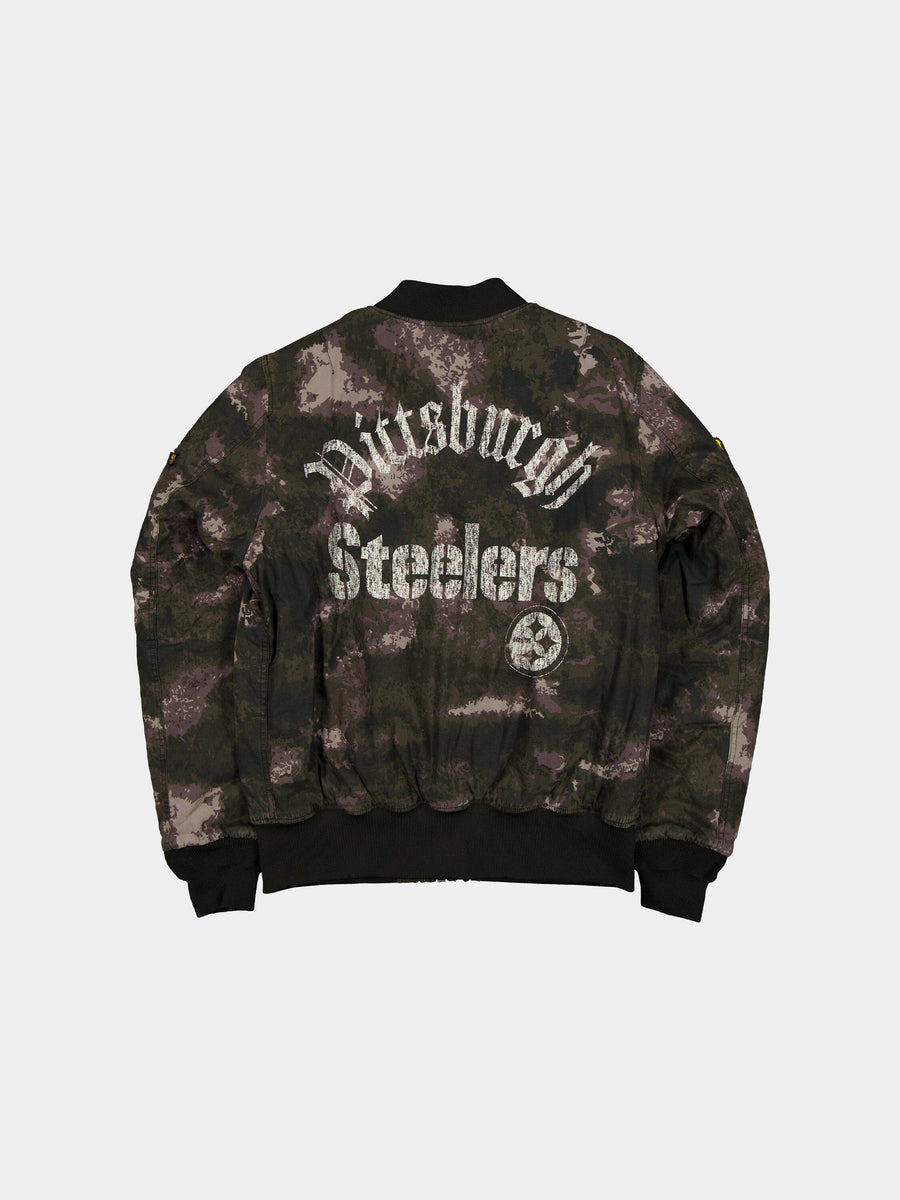 PITTSBURGH STEELERS X ALPHA X NEW ERA MA-1 BOMBER JACKET (BLACK CAMO) OUTERWEAR Alpha Industries 