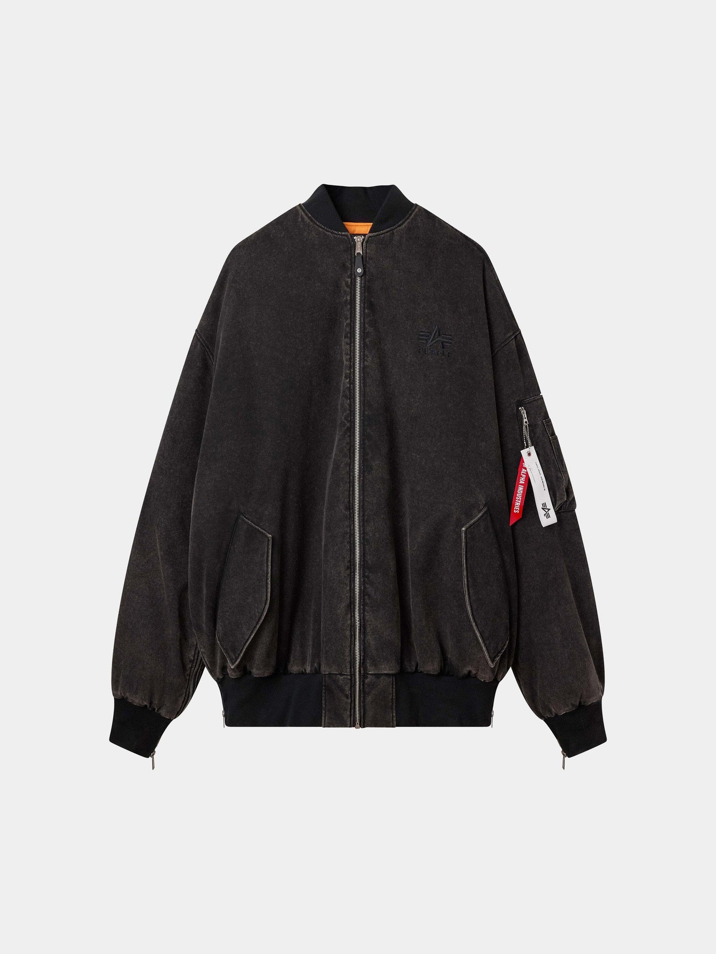 PURPLE X ALPHA GIANT BOMBER COLLAB Alpha Industries BLACK O/S 