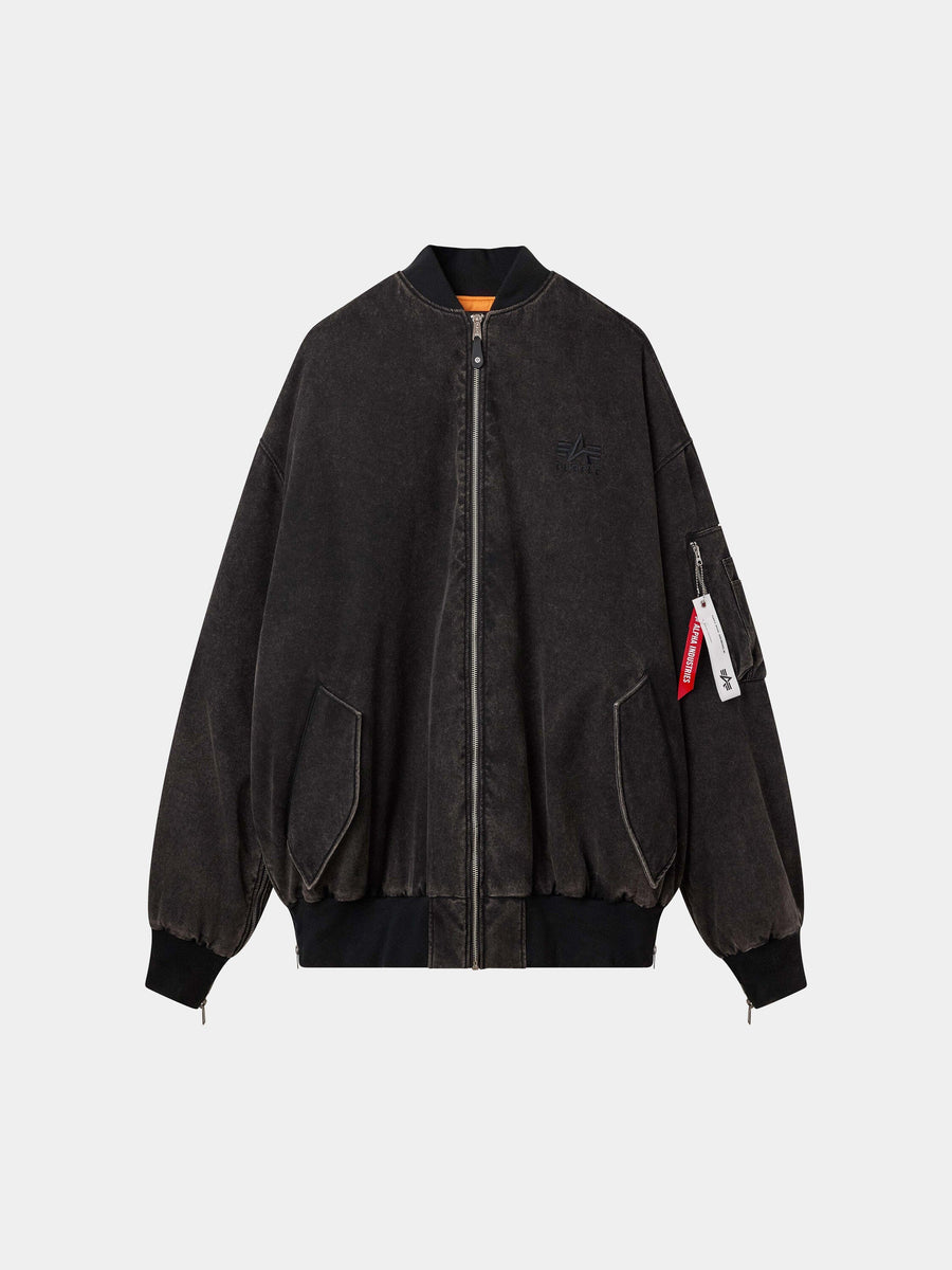 PURPLE X ALPHA GIANT BOMBER COLLAB Alpha Industries BLACK O/S 