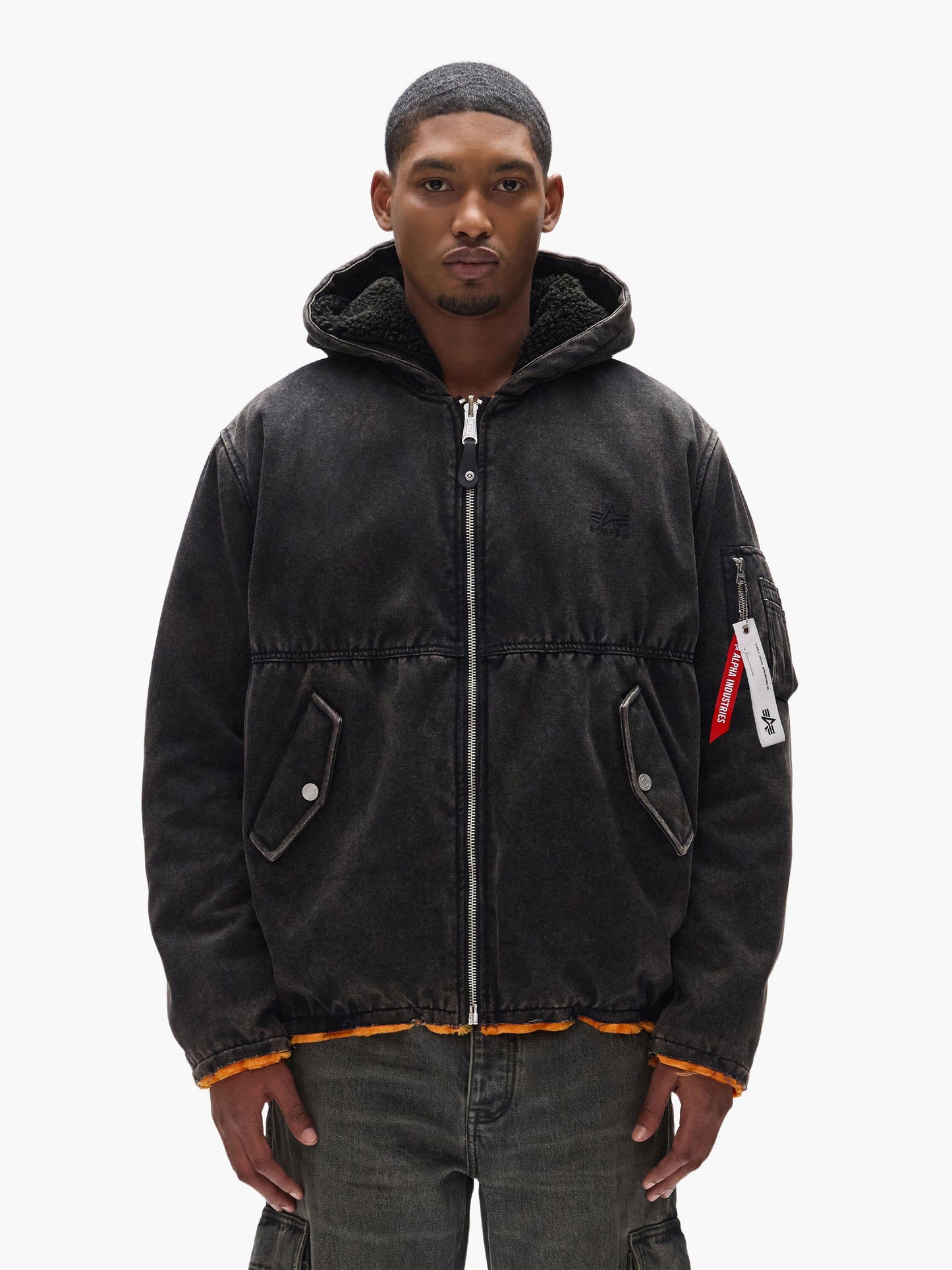 PURPLE X ALPHA HOODED BOMBER COLLAB Alpha Industries 