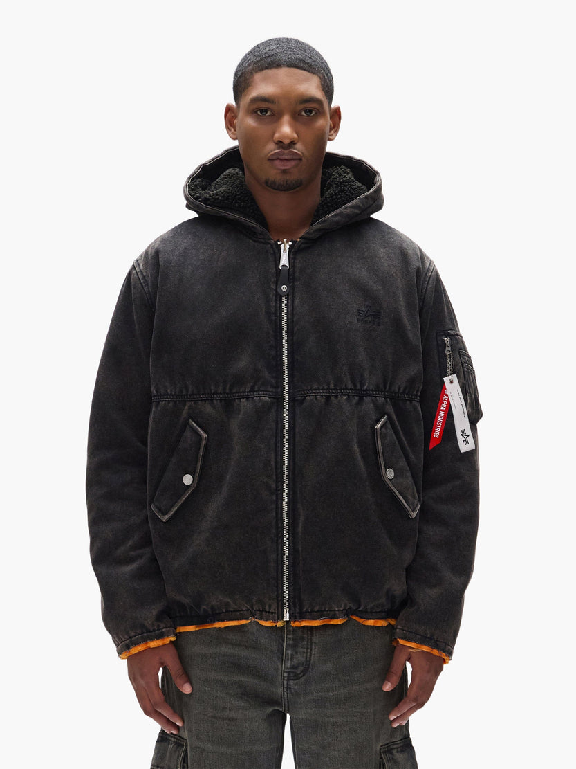 PURPLE X ALPHA HOODED BOMBER COLLAB Alpha Industries 
