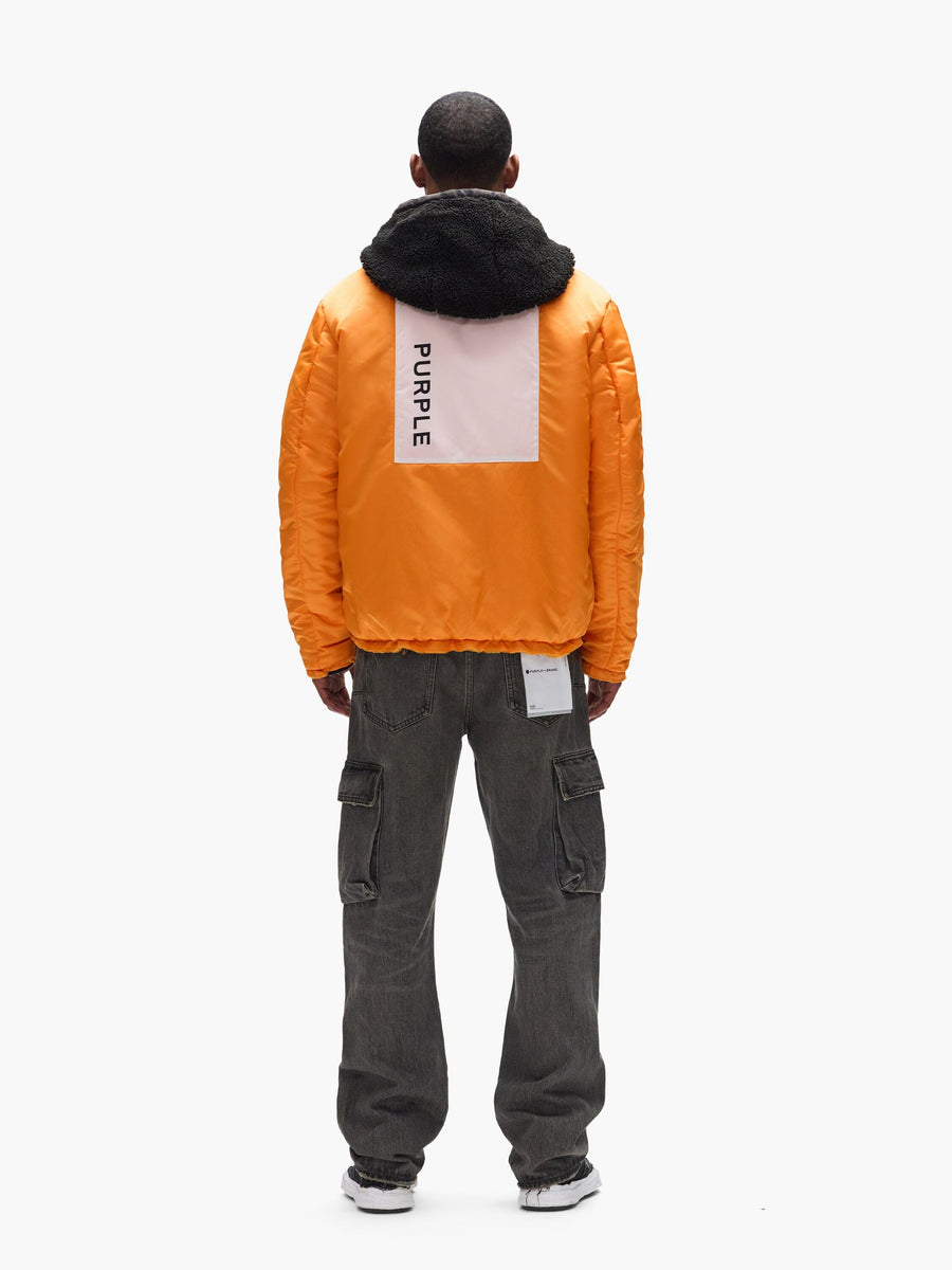 PURPLE X ALPHA HOODED BOMBER COLLAB Alpha Industries 