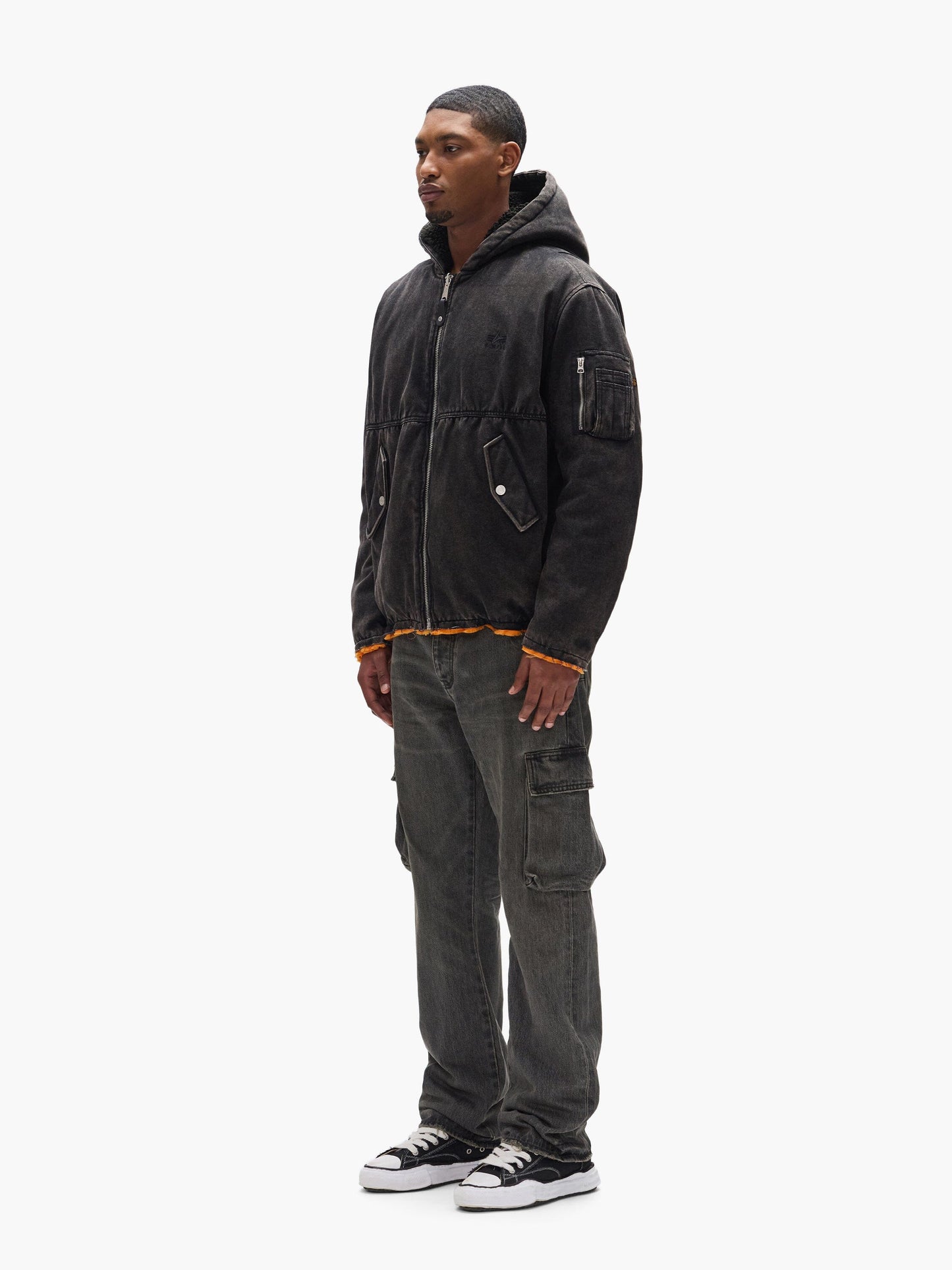 PURPLE X ALPHA HOODED BOMBER COLLAB Alpha Industries 