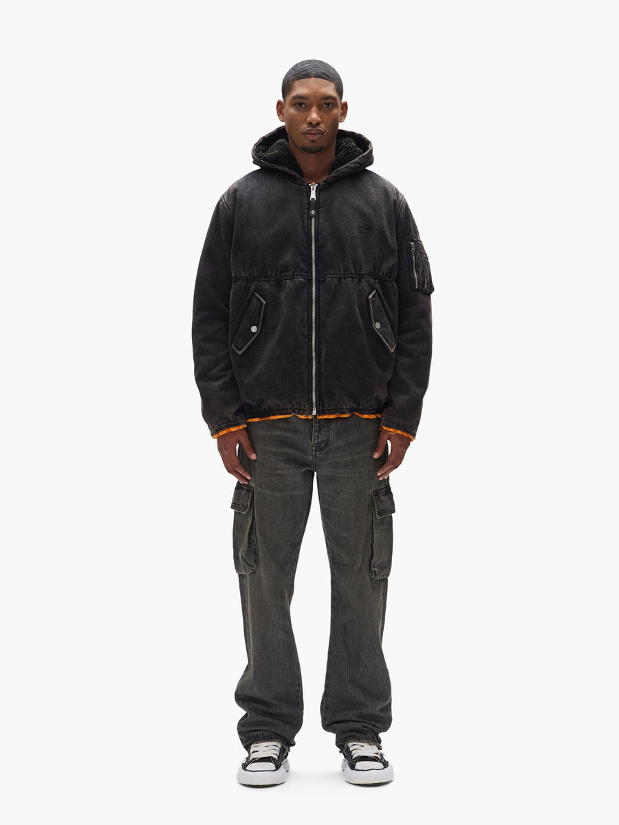 PURPLE X ALPHA HOODED BOMBER COLLAB Alpha Industries 