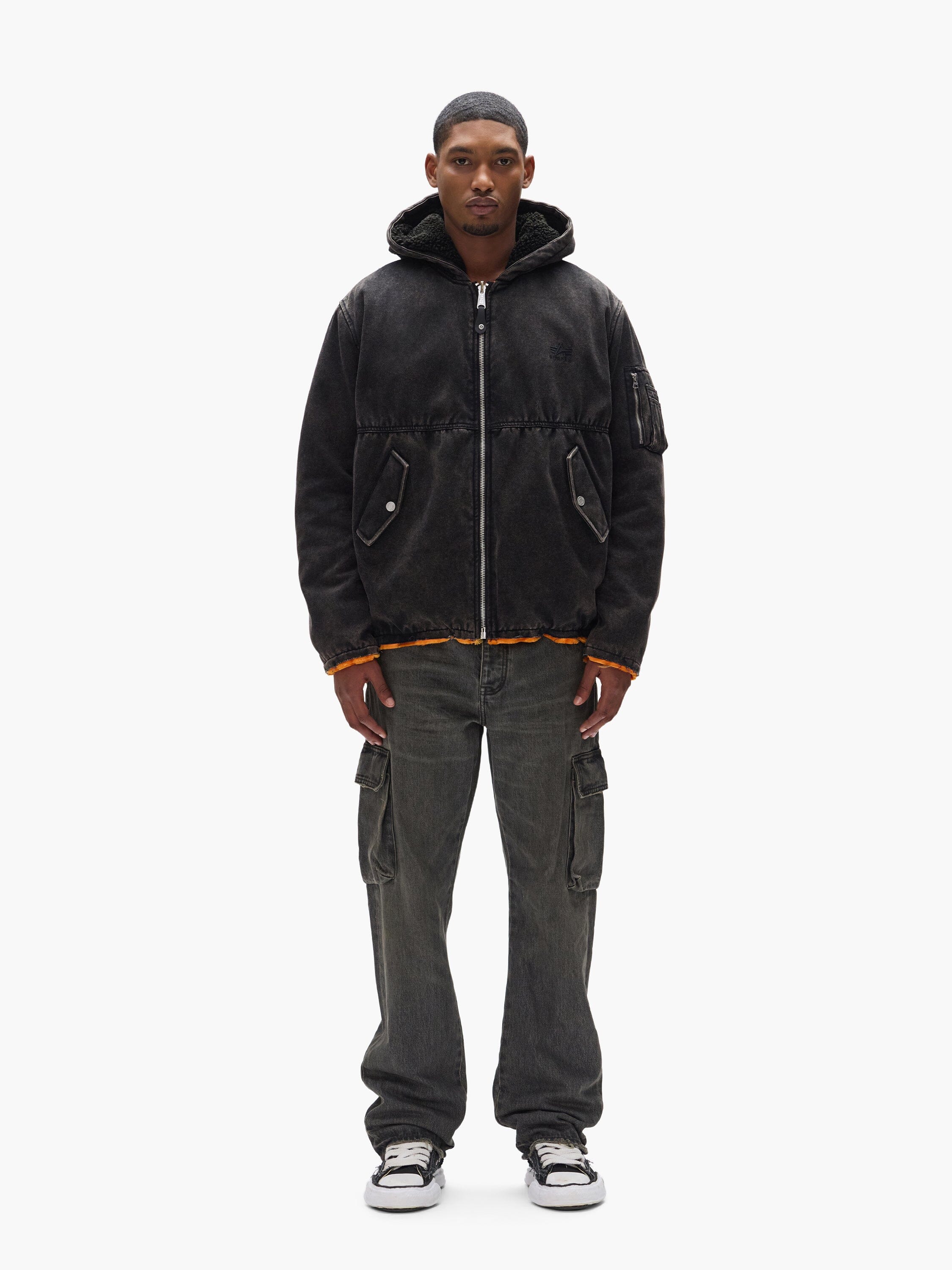 PURPLE X ALPHA HOODED BOMBER COLLAB Alpha Industries 