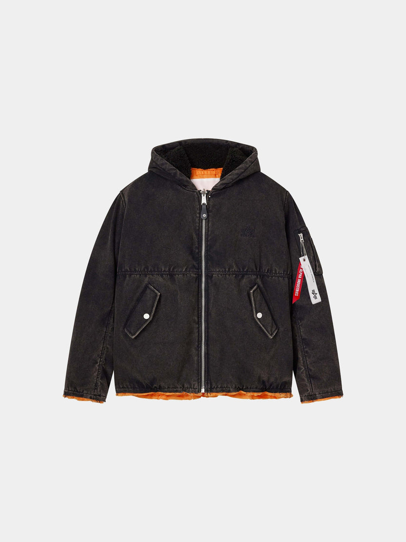 PURPLE X ALPHA HOODED BOMBER COLLAB Alpha Industries BLACK XS 