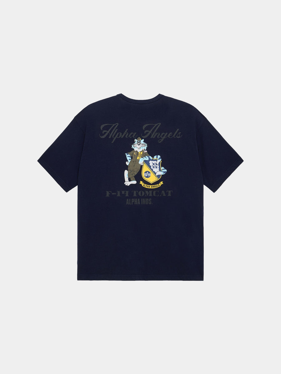 RELAXED ALPHA ANGELS TEE TOPS Alpha Industries REPLICA BLUE XS 