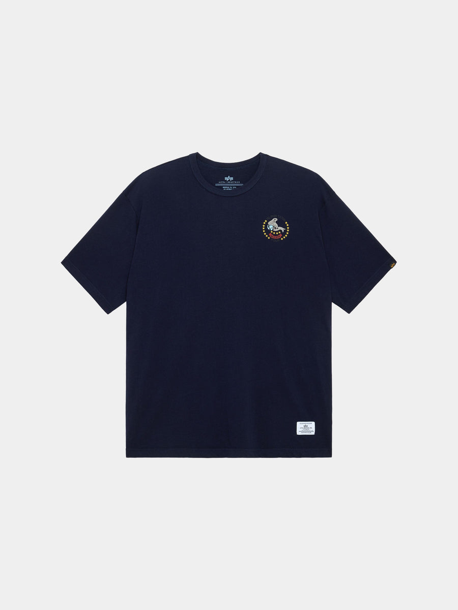 RELAXED ALPHA SEAL TEE TOPS Alpha Industries REPLICA BLUE XS 