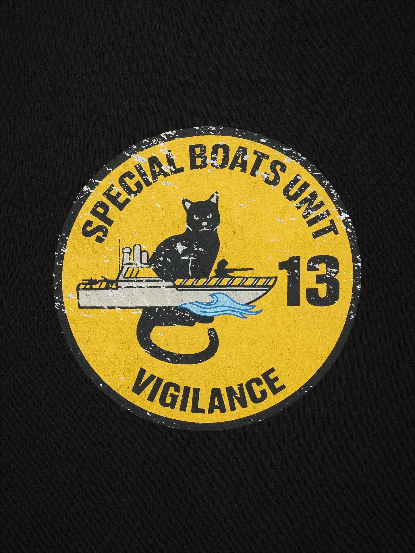 RELAXED BLACK CAT TEE TOPS Alpha Industries 