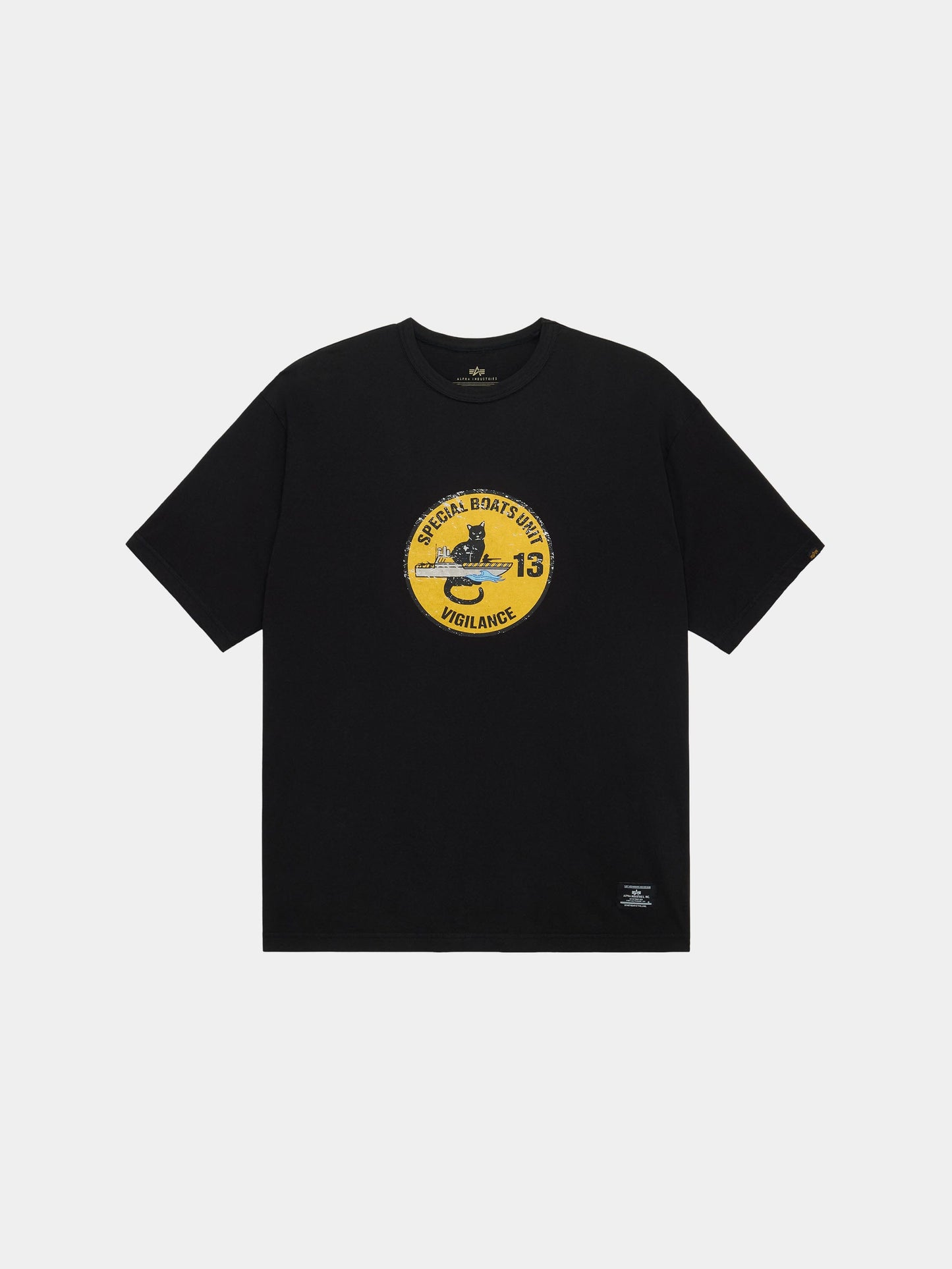 RELAXED BLACK CAT TEE TOPS Alpha Industries BLACK XS 