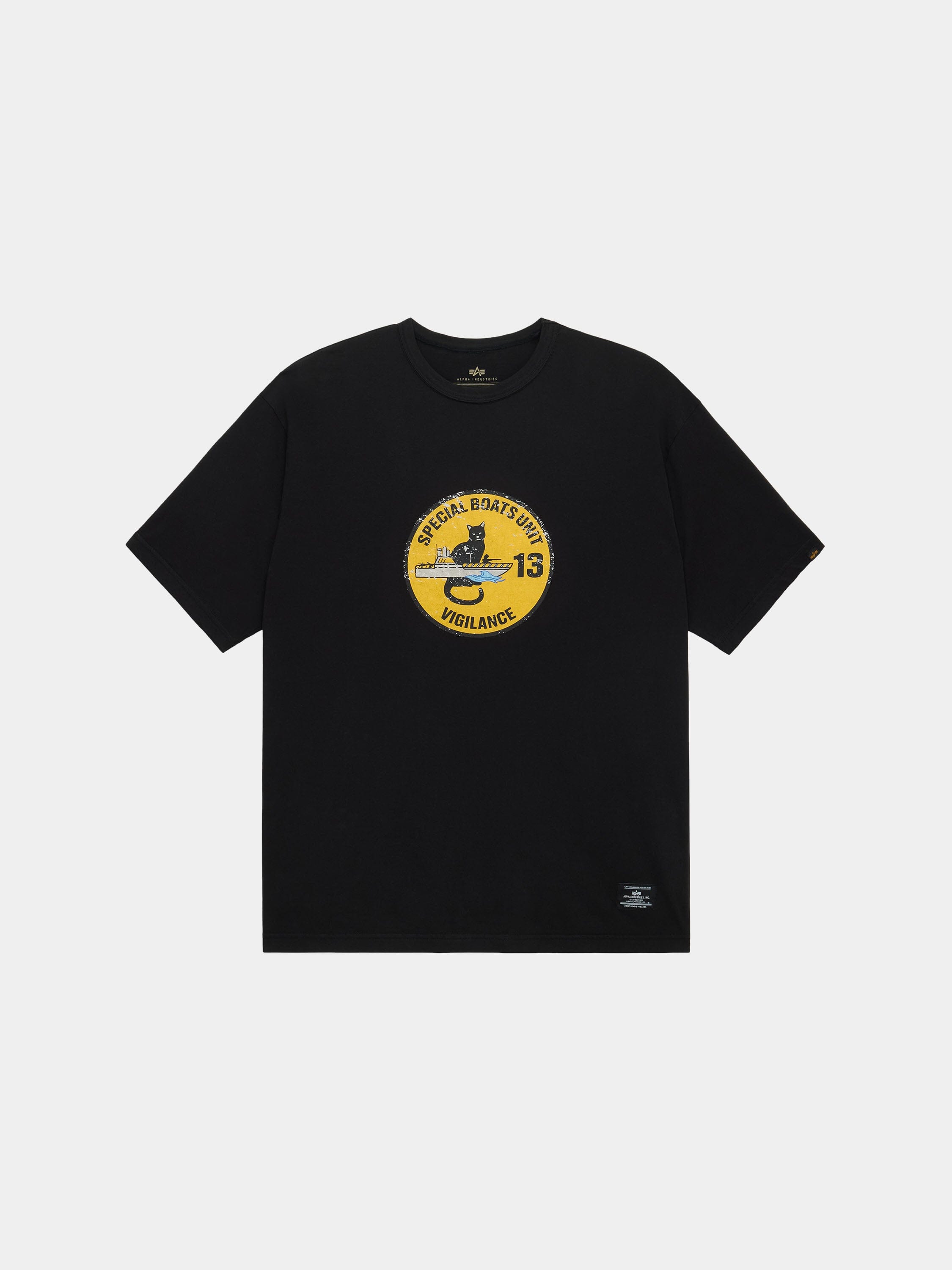 RELAXED BLACK CAT TEE TOPS Alpha Industries BLACK XS 