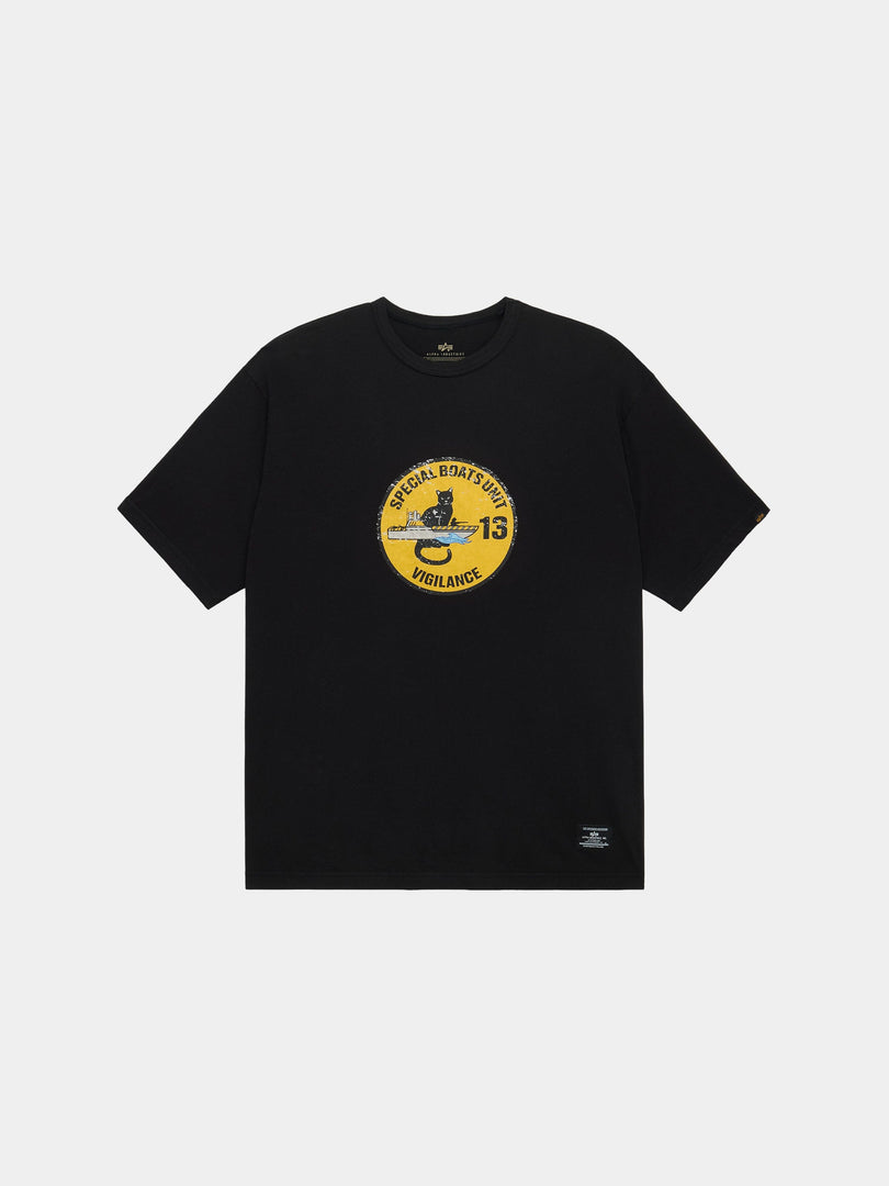RELAXED BLACK CAT TEE TOPS Alpha Industries BLACK XS 