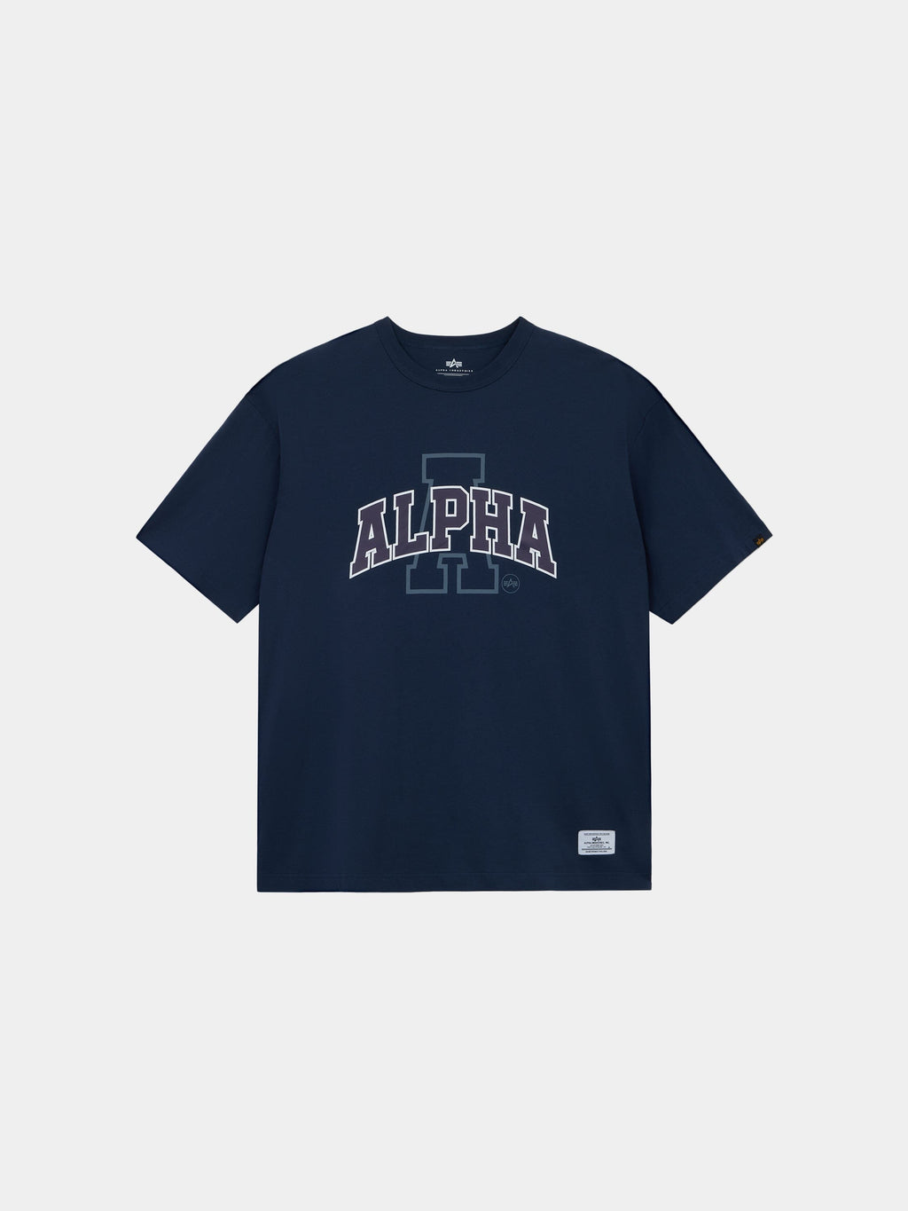 RELAXED COLLEGIATE A TEE TOPS Alpha Industries REPLICA BLUE XS 
