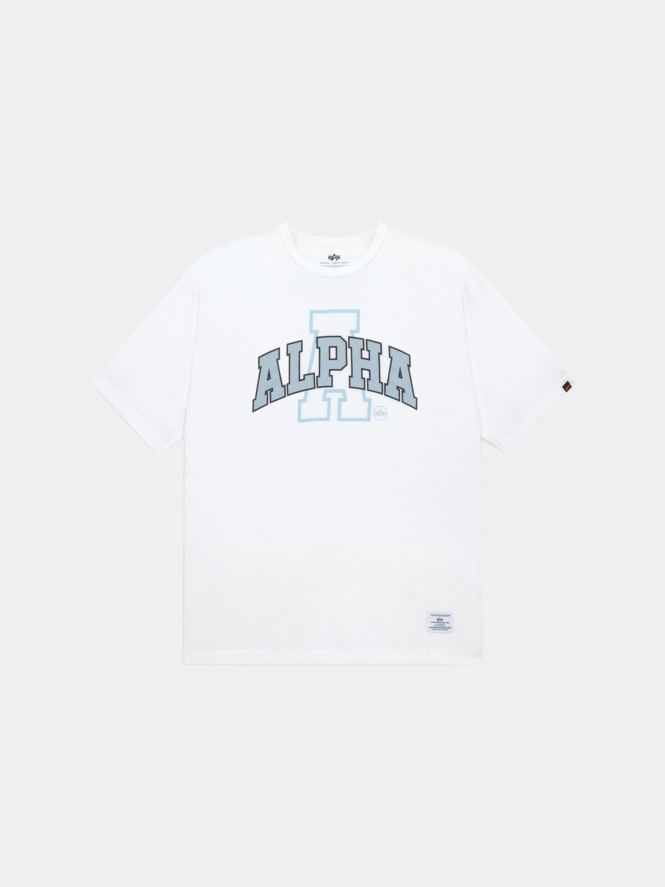 RELAXED COLLEGIATE A TEE TOPS Alpha Industries WHITE XS 