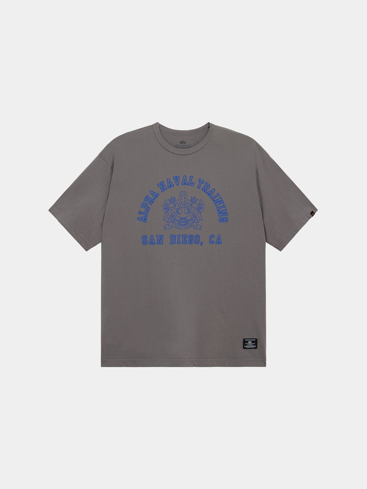 RELAXED NAVAL BASE SAN DIEGO TEE TOPS Alpha Industries MID GRAY XS 