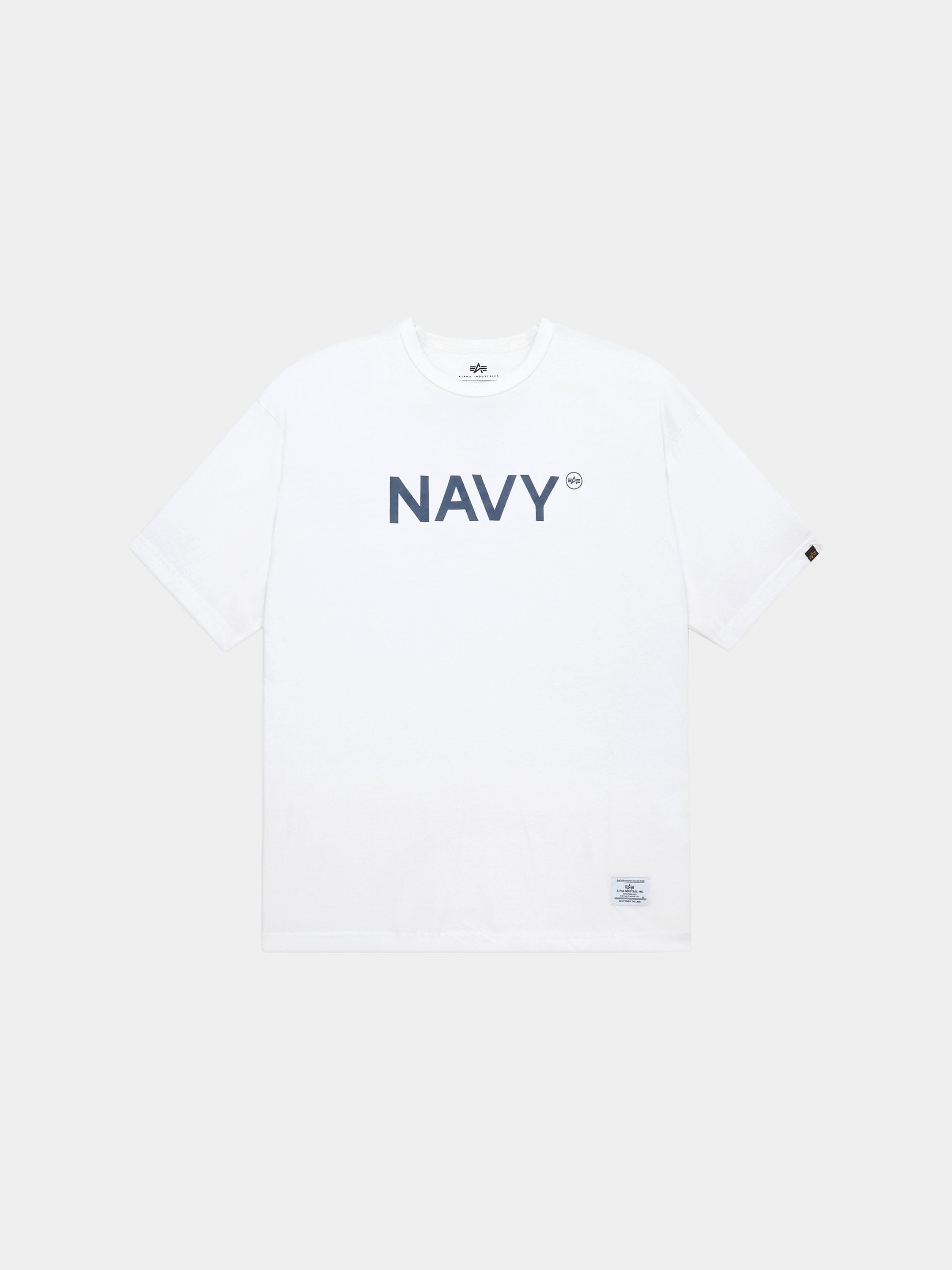 RELAXED NAVY TEE T-SHIRT Alpha Industries WHITE XS 
