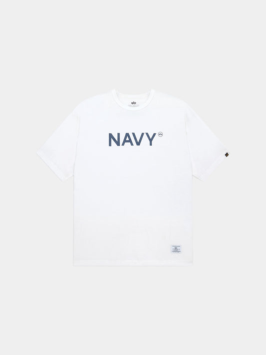 RELAXED NAVY TEE T-SHIRT Alpha Industries WHITE XS 