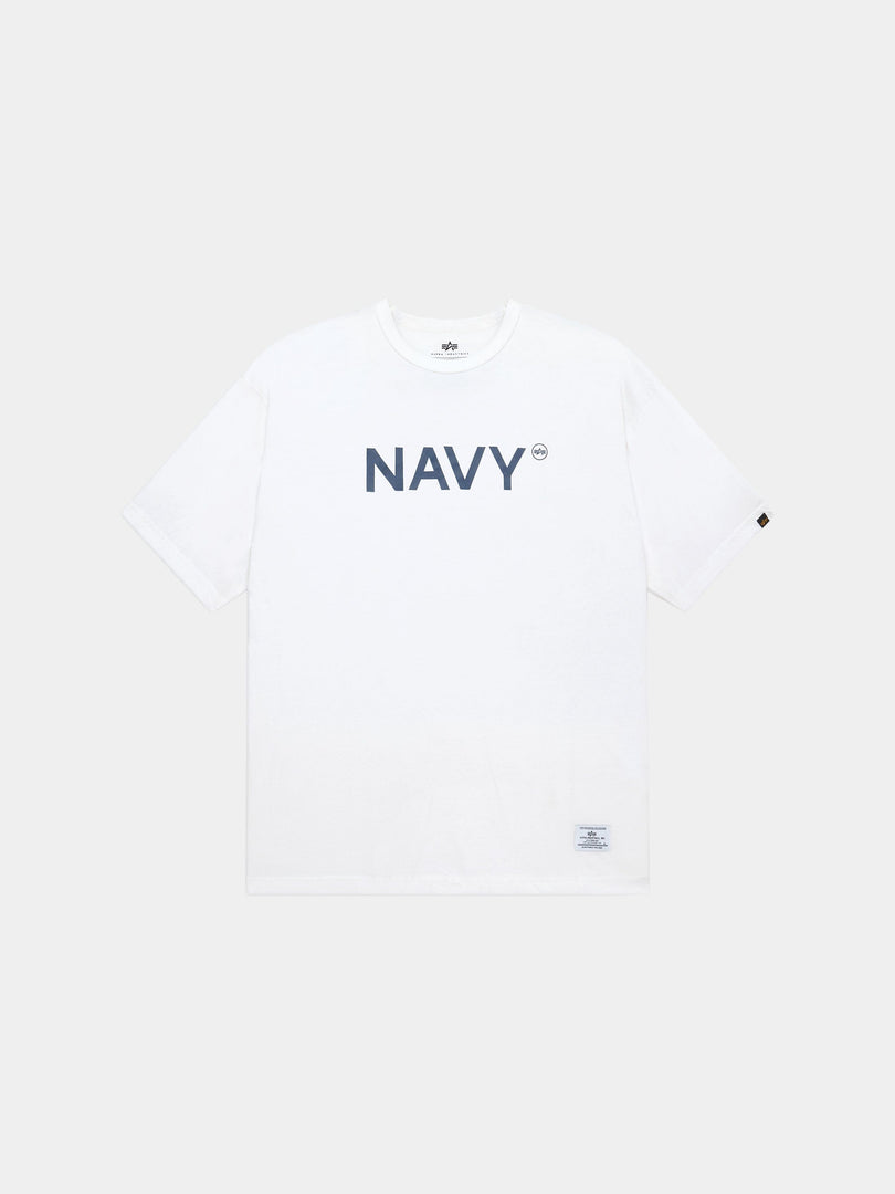 RELAXED NAVY TEE T-SHIRT Alpha Industries WHITE XS 