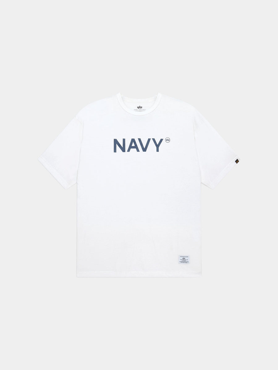 RELAXED NAVY TEE T-SHIRT Alpha Industries WHITE XS 
