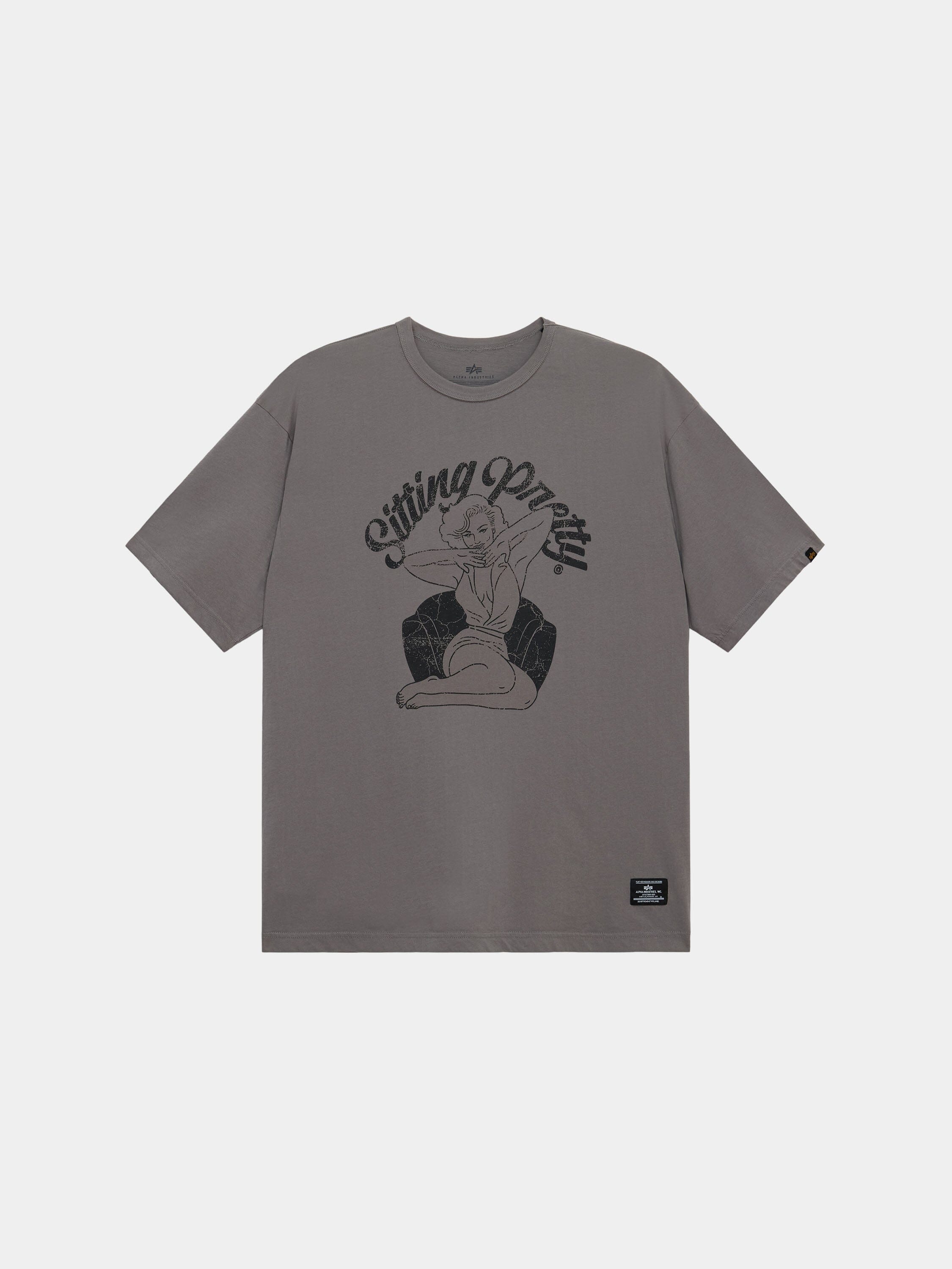 RELAXED SITTING PRETTY TEE TOPS Alpha Industries MID GRAY XS 