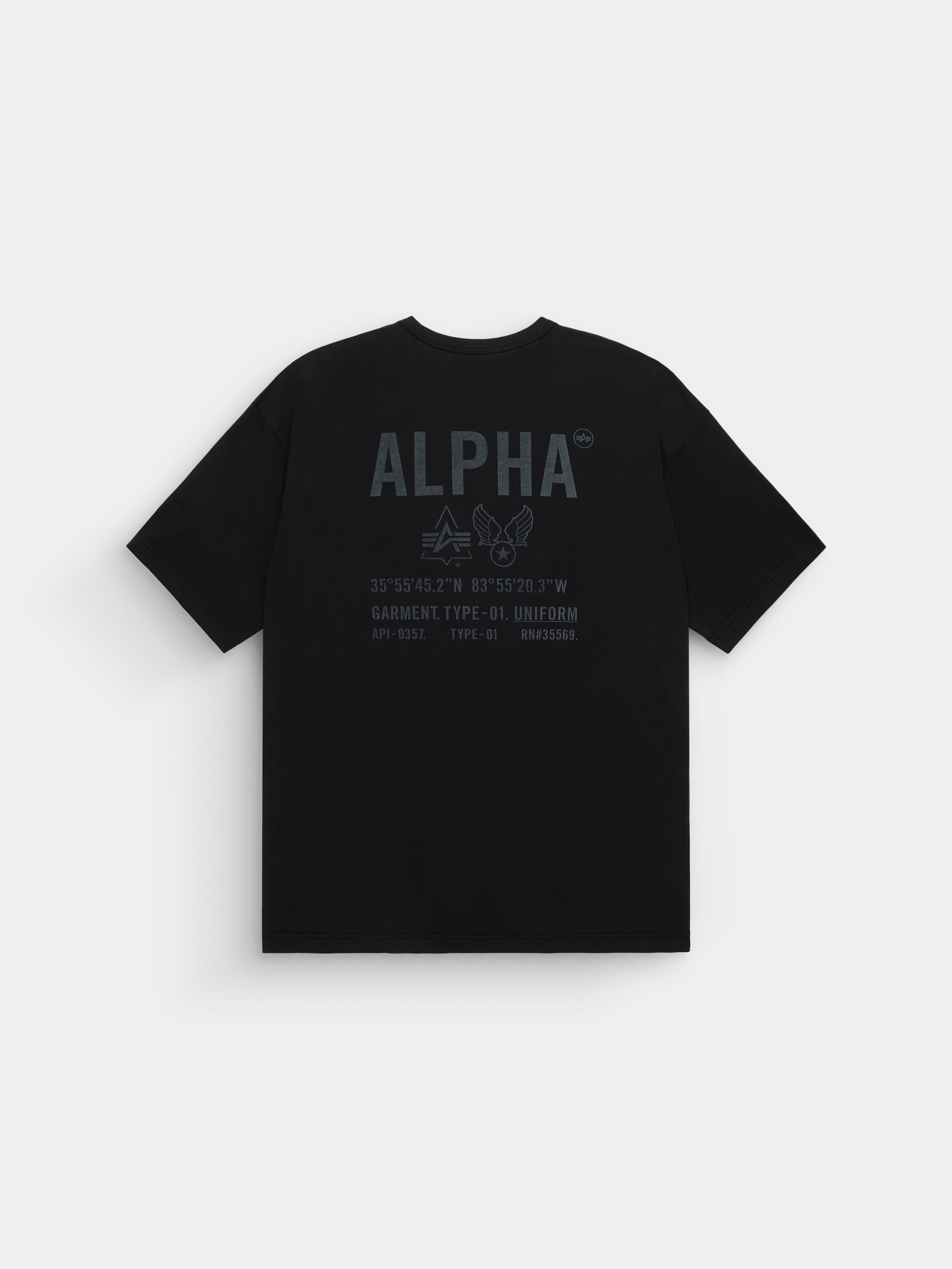 RELAXED UNIFORM TEE TOPS Alpha Industries BLACK XS 
