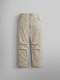 Alpha Industries Lightweight Parachute Pant MA-1 Limestone, frogskin camo print, drawstring waist, side pockets, leg buttons, ripstop fabric.